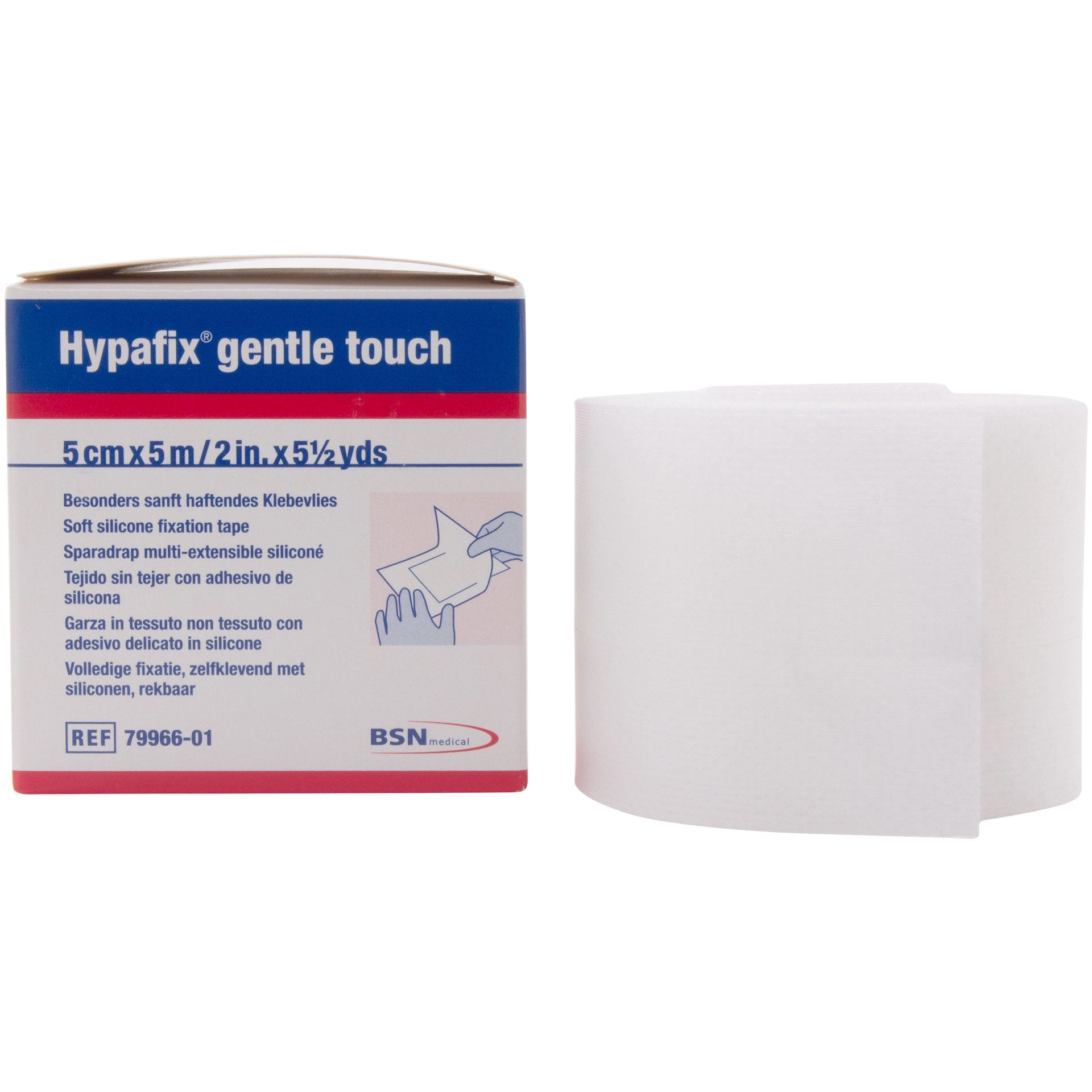 Hypafix Skin Sensitve Wide-Area Fixation, 2 in. × 5.5 yd., 1 Roll - Product Imagery