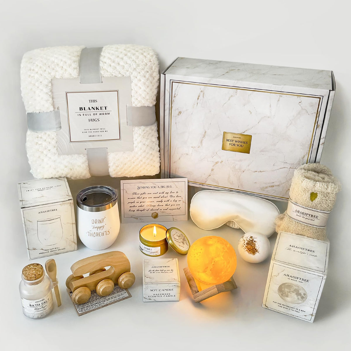Gift Baskets for Women 11PC Care Package with Moon Lamp - AHAGIFTREE Official Imagery - 1