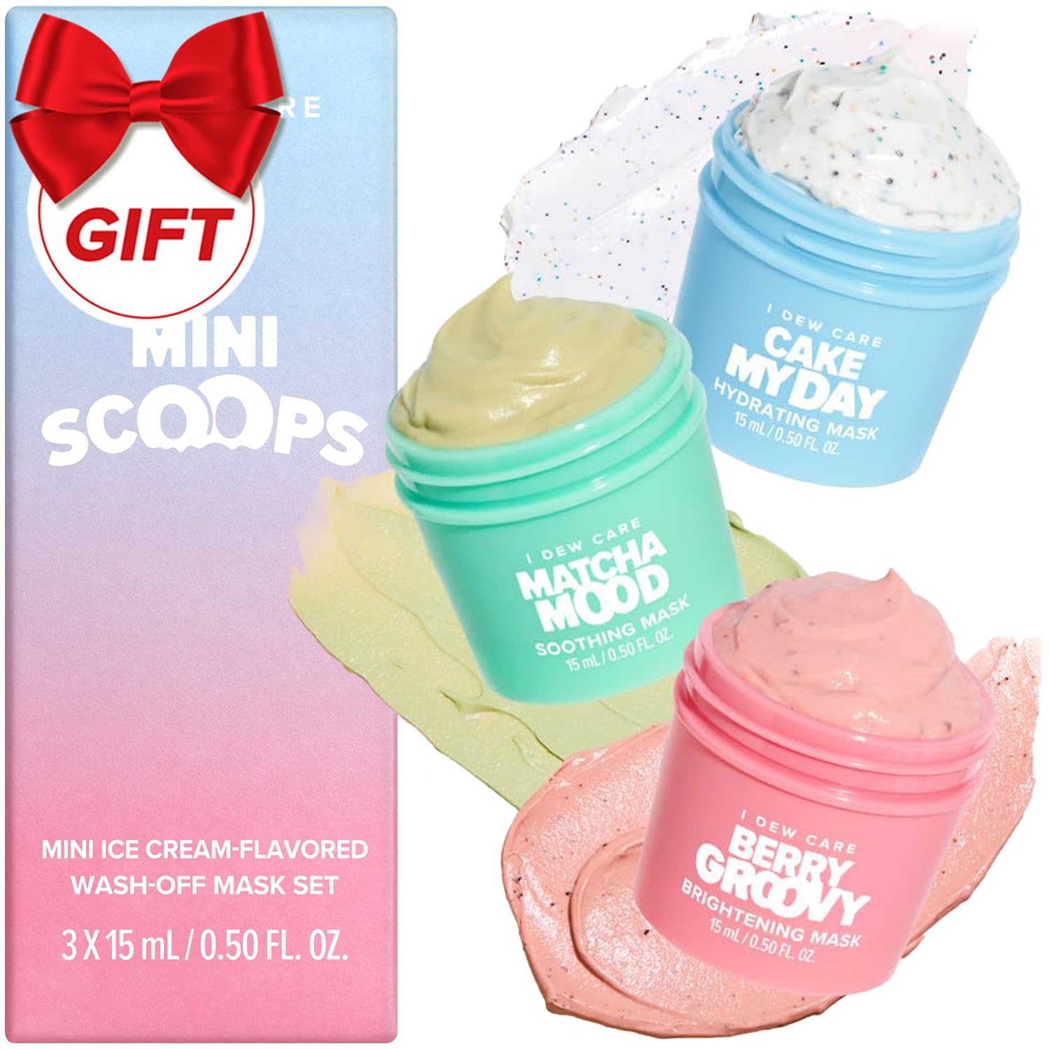 I DEW CARE Wash Off Face Mask Skincare Gift Set - Mini Scoops | - Product Imagery