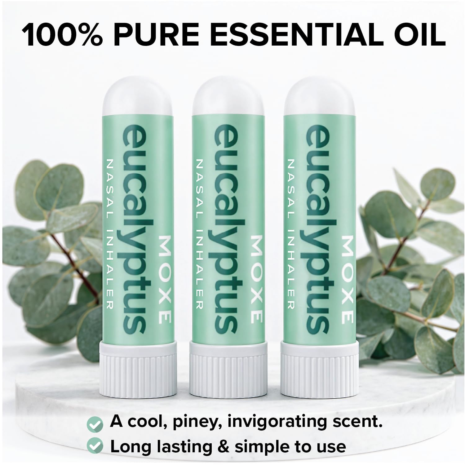 MOXĒ Eucalyptus Nasal Inhaler 3-Pack | Sinus Relief