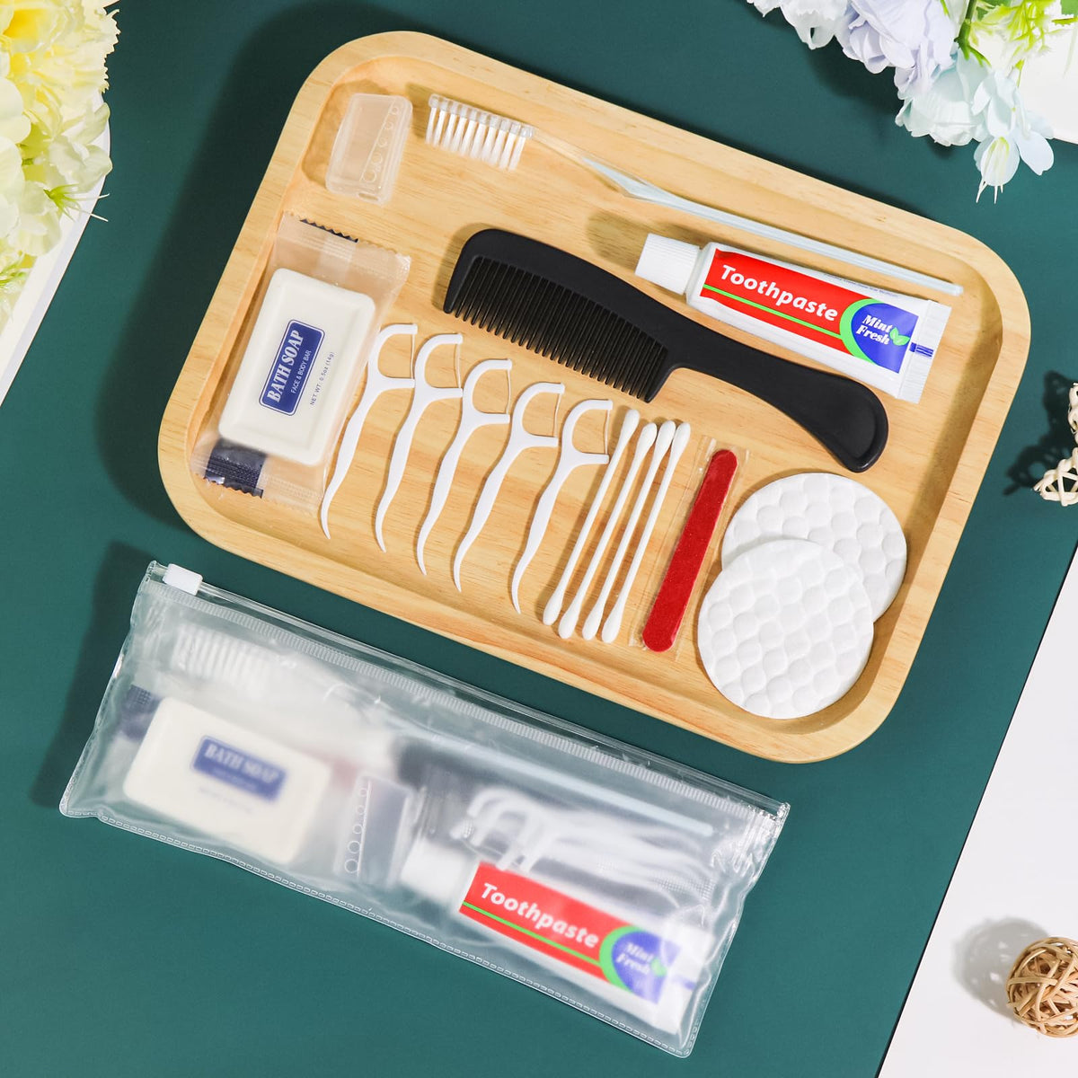 50 Sets Personal Hygiene Kit Bulk Disposable Toothbrushes - HQSLsund Official Imagery - 7
