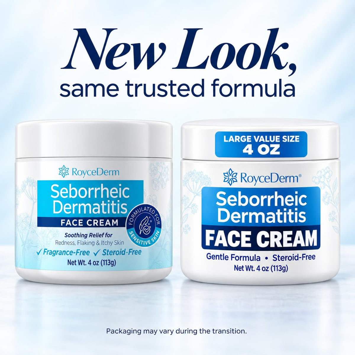 Roycederm Seborrheic Dermatitis Face Cream – Steroid-Free Moisturizer for Redness, Flaking & Sensitive Skin – Face, Scal