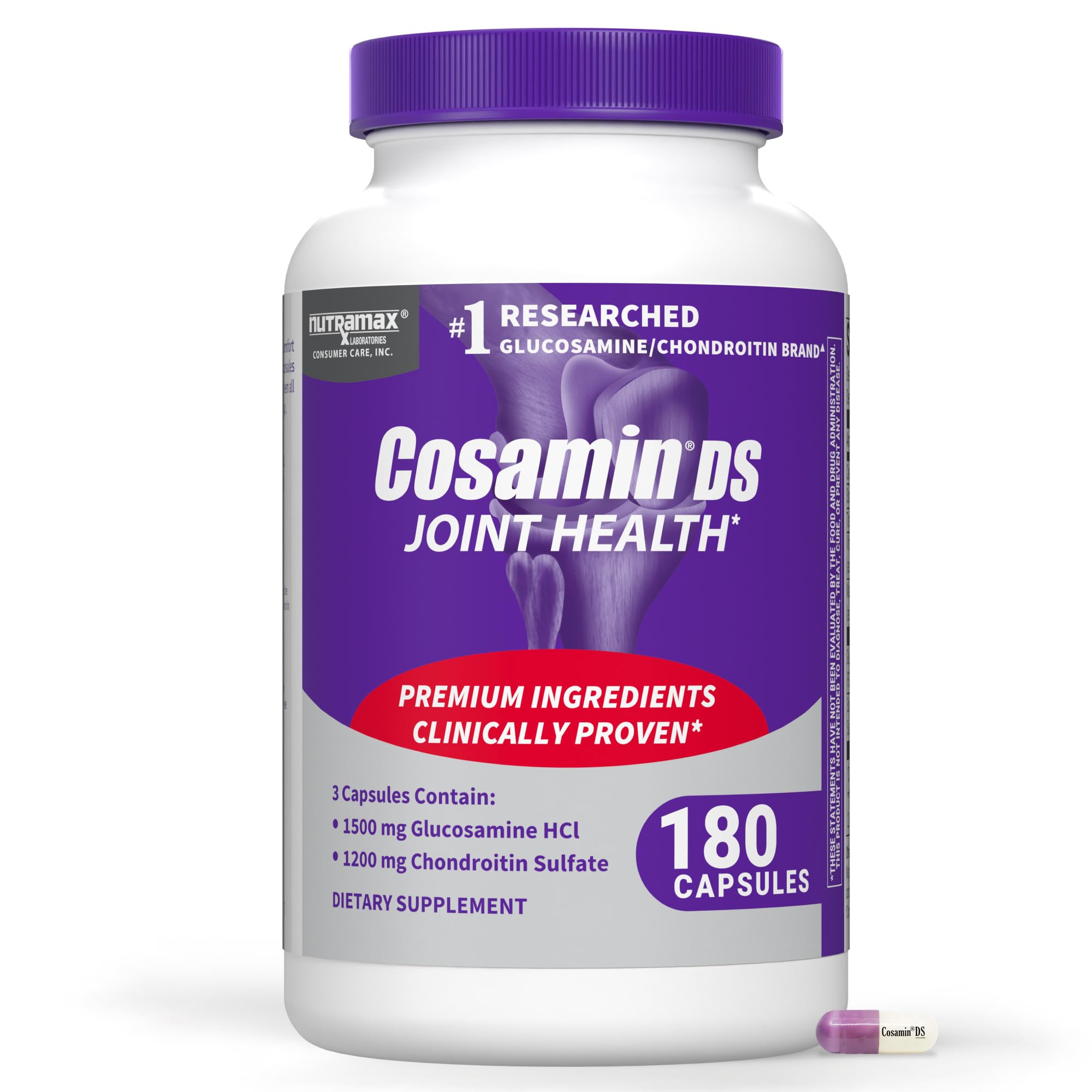 Nutramax Cosamin DS Joint Supplement, Glucosamine Chondroitin, 180 Capsules