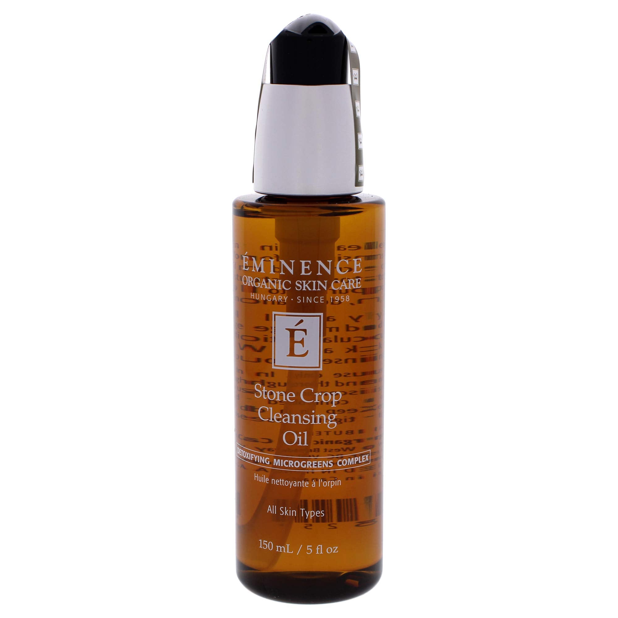 Eminence Stone Crop Cleansing Oil in a 5 fl oz bottle, a natural skin cleaning agent with a clear, lightweight formula.