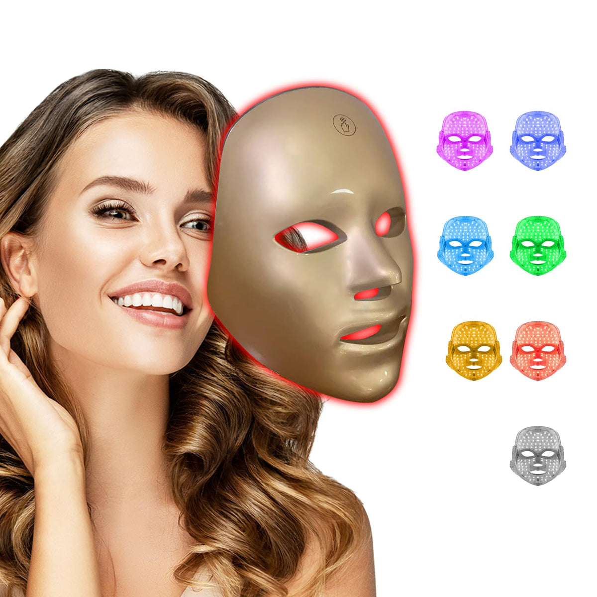 LED Face Mask Light Therapy 7 in 1 Colors Facial Skin Care - BeaRay Official Imagery - 8