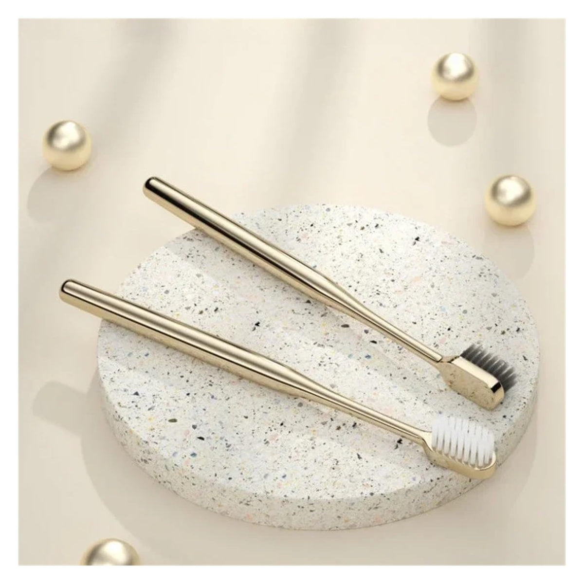Gold Silver Manual Toothbrush Adults Soft Bristles Gentle - KHOGSBPSW Official Imagery - 7