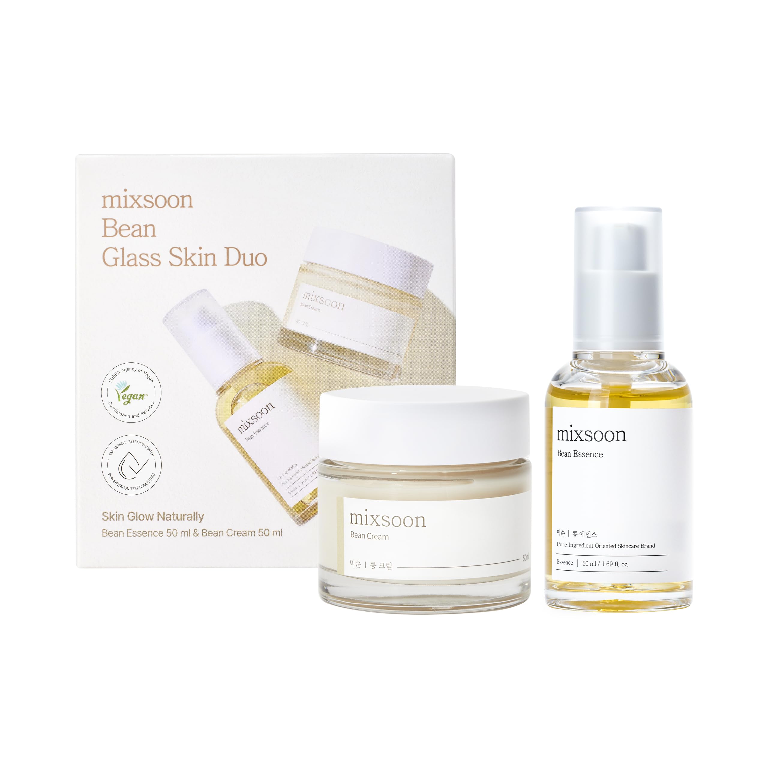 Bean Glass Skin Duo - Hydrating Essence & Cream Set for Glass - Product Imagery