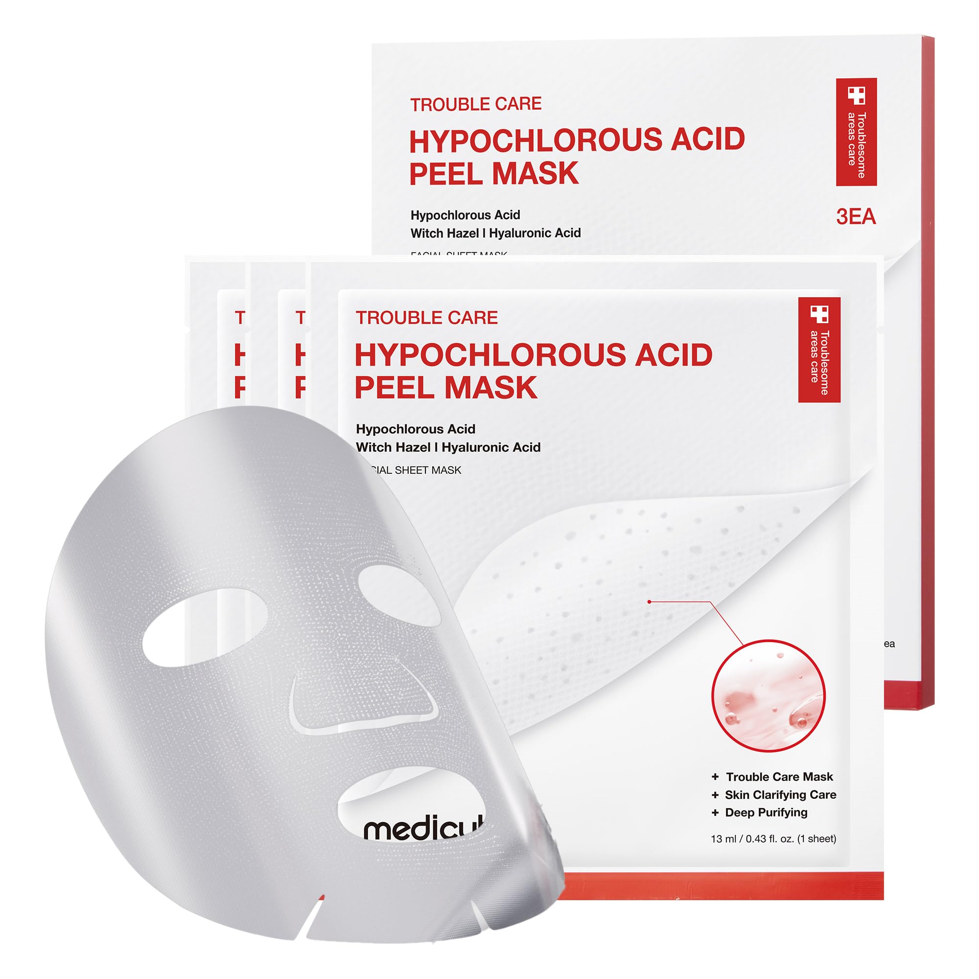 medicube Hypochlorous Acid Peel-Off Sheet Mask 3EA - Product Imagery