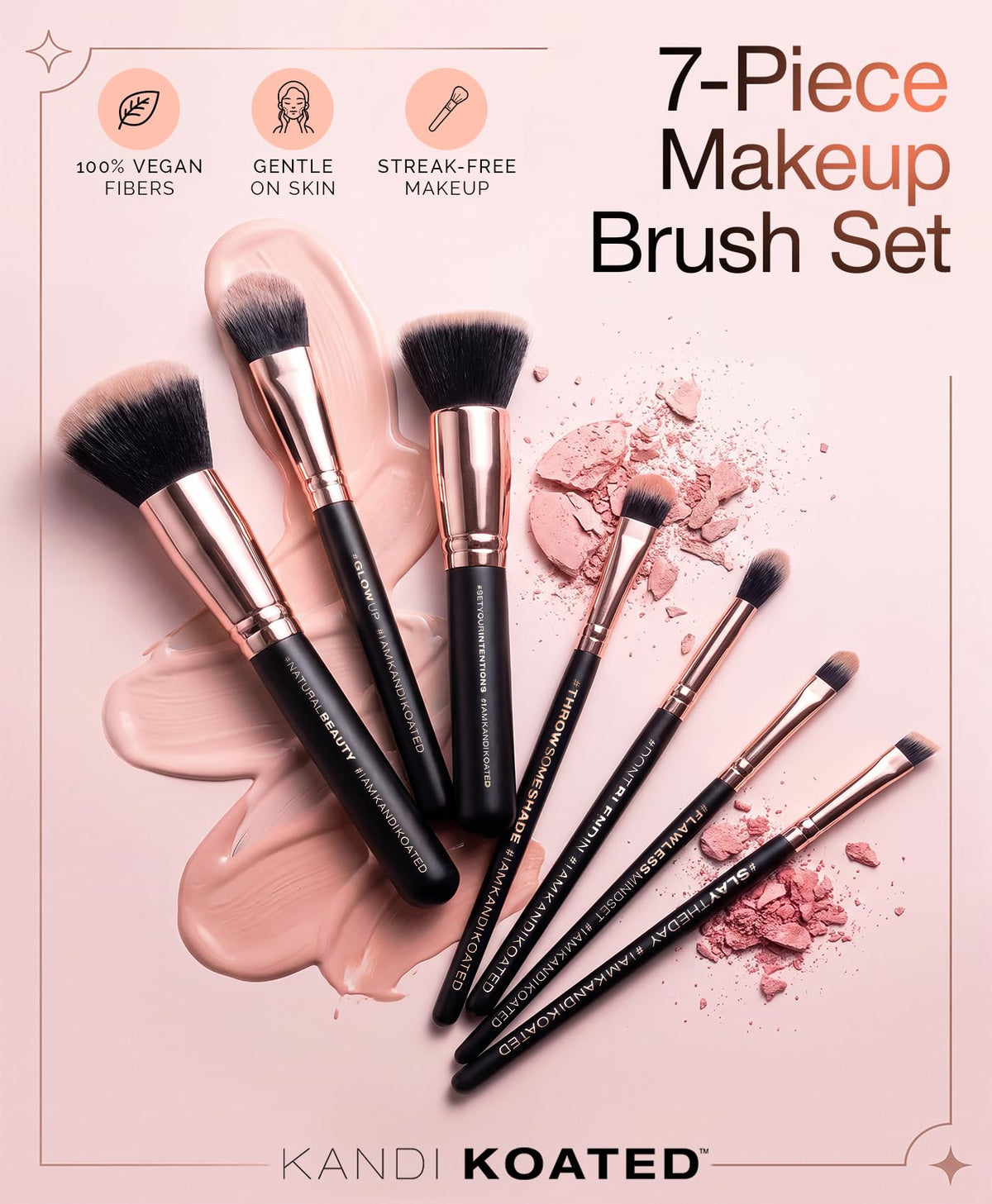Kandi Burruss 7-Piece Professional Makeup Brush Set - Rose Gold – product photo (Brush Sets)