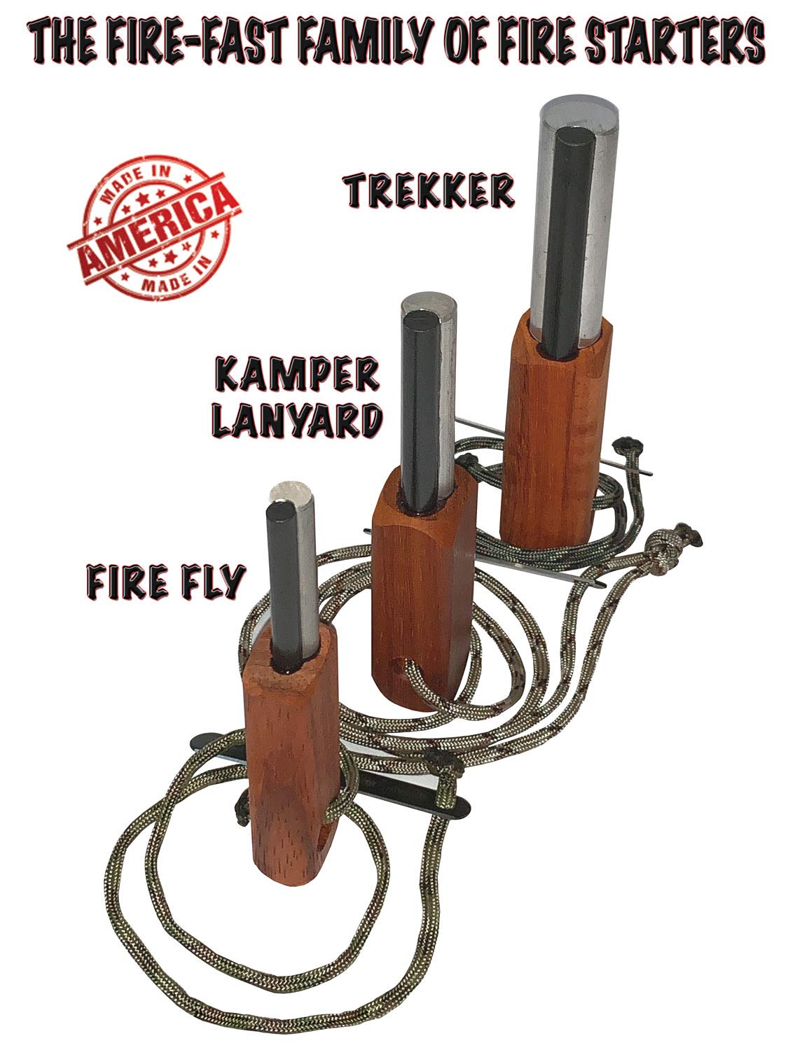 Fire-Fast Trekker. Best Emergency Waterproof Survival Fire Starter. Magnesium and Euro Fire Steel Ferro Rod. Compact Dur