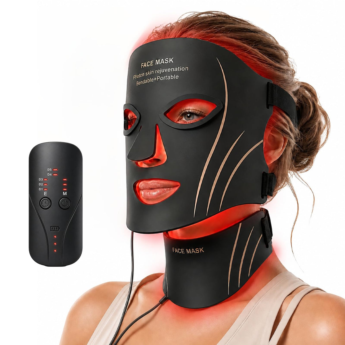 Red Light Therapy Mask for Face Neck Skin Care 7 Color - LK MKARY Official Imagery - 2