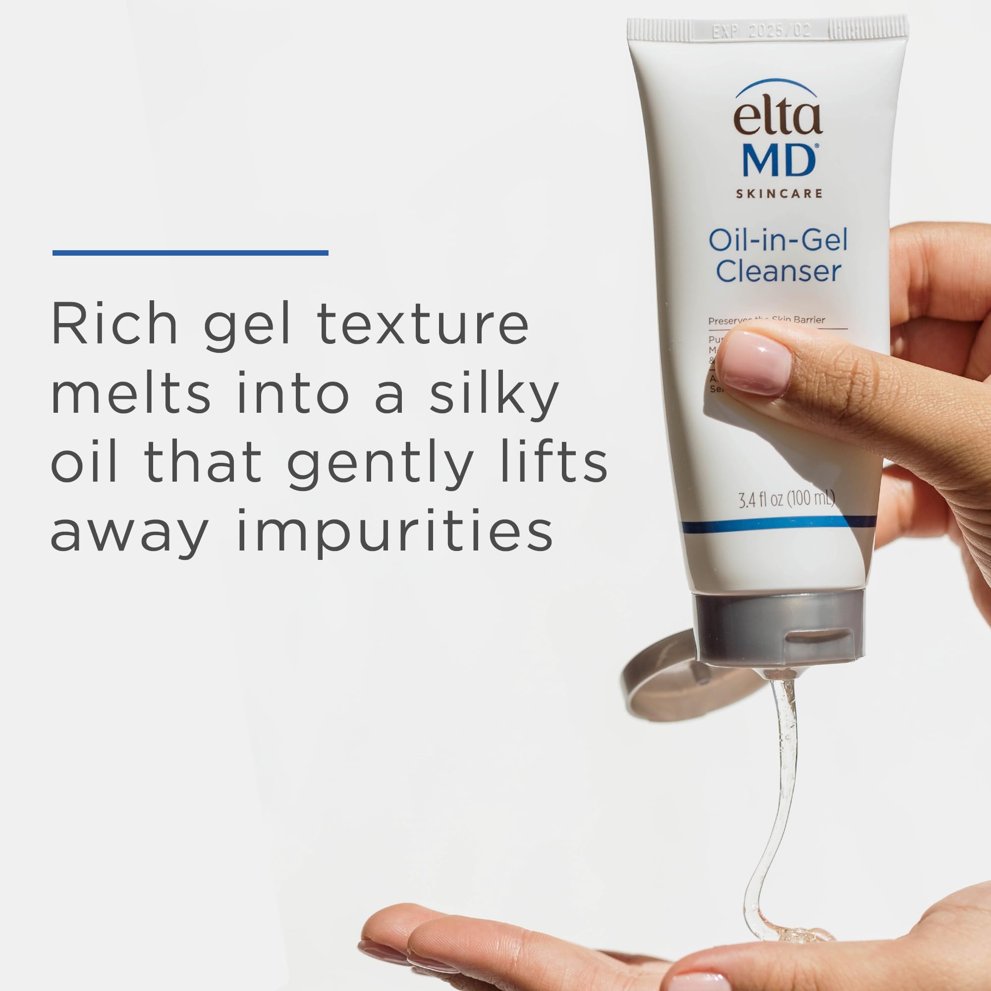 EltaMD Oil-In-Gel Face Cleanser in 3.4oz, gentle makeup remover with a gel texture for clean, refreshed skin.