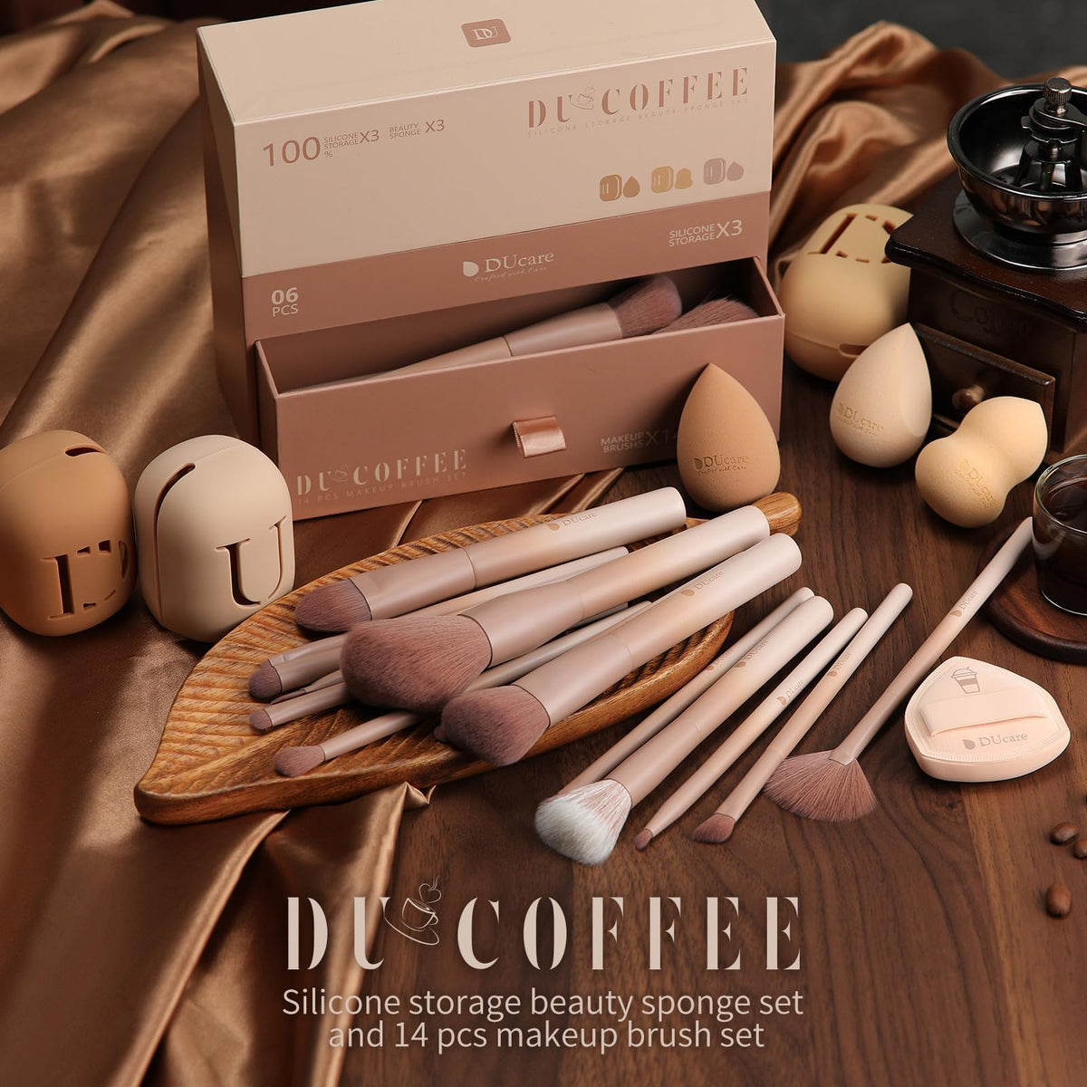 DUcare 21pcs Makeup Gift Set with 14Pcs Makeup Brush set - DUcare Official Imagery - 3