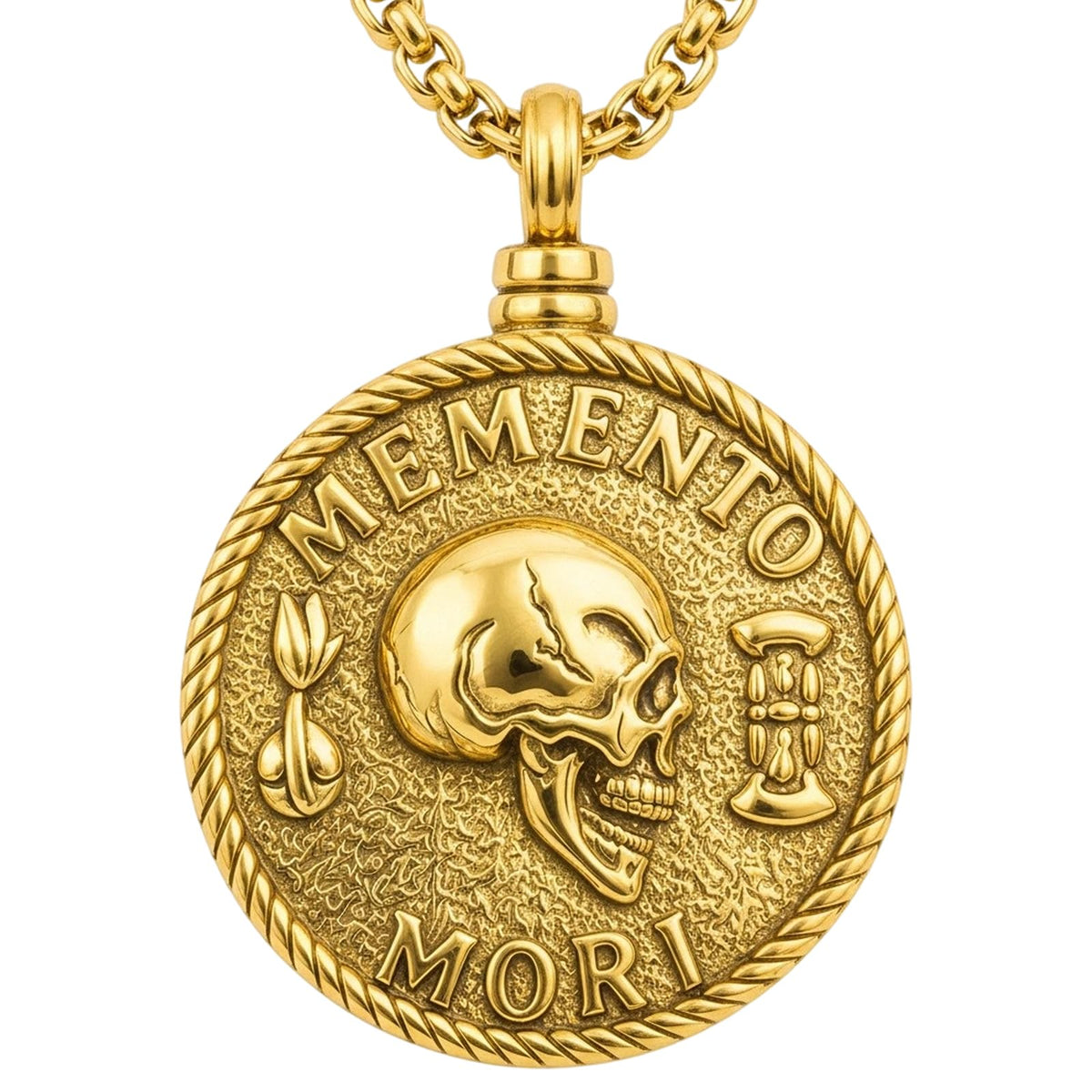 Memento Mori Necklace for Men Gothic Skull Necklace Skeleton - YZAB Official Imagery - 1