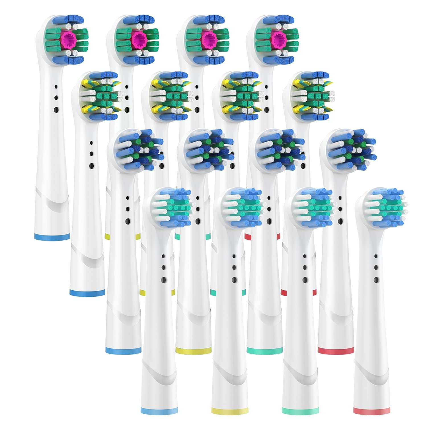 Set of 16 CHOKMAX toothbrush replacement heads compatible with Oral-B electric toothbrushes, showing brush bristles and design.