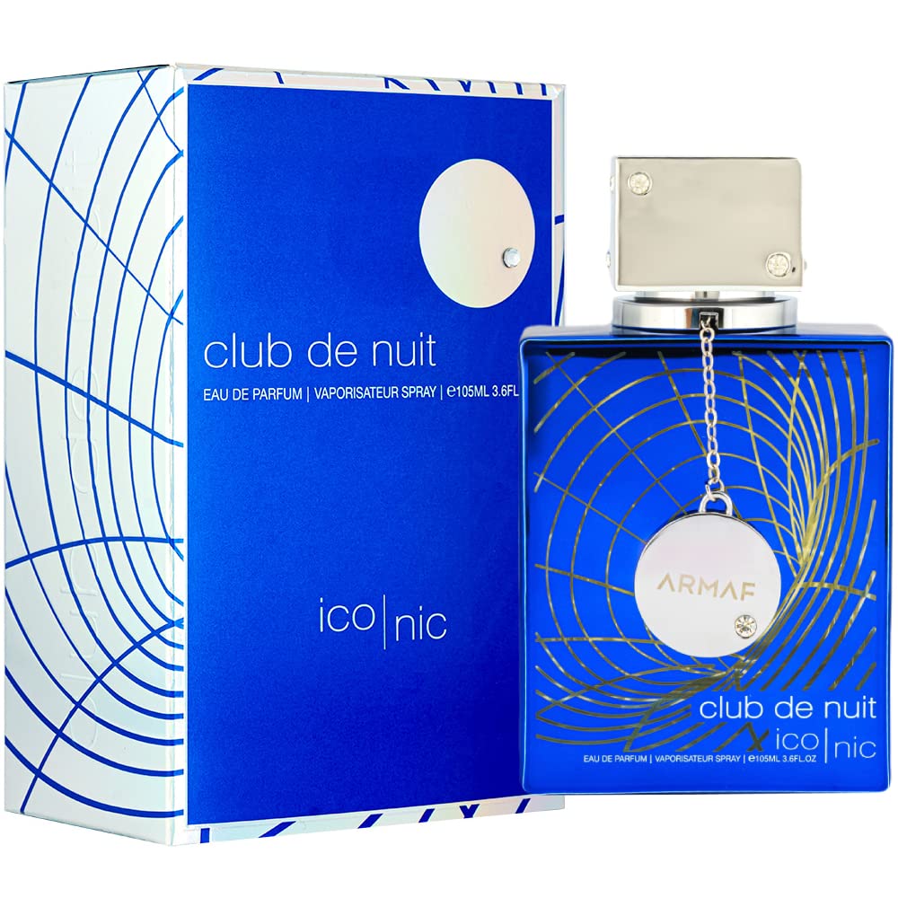 Armaf Club de Nuit Blue Iconic for Men Eau de Parfum Spray, 3.6 Ounce – packaging and label