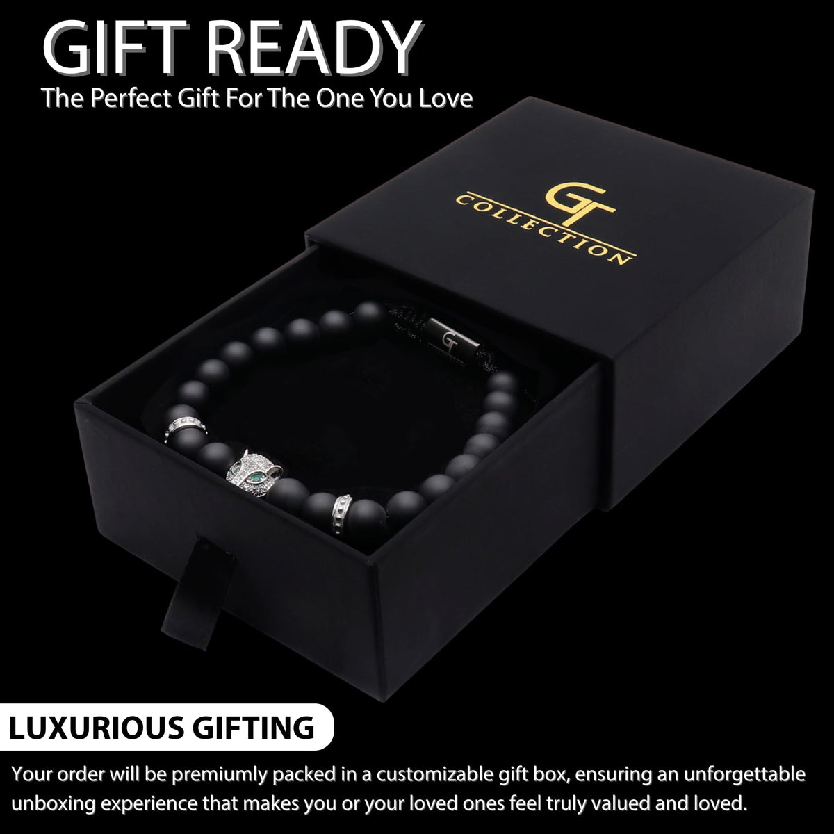 GT collection Men s Leopard Head Beaded Bracelet - GT collection Official Imagery - 7