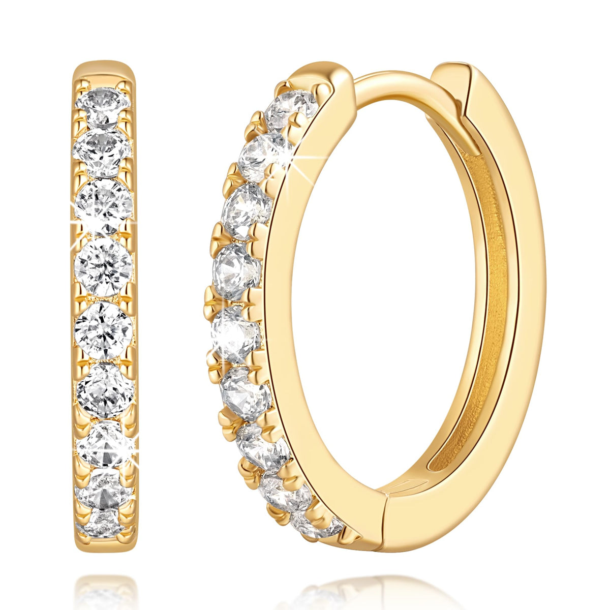 vuiikhir 14K Gold Hoop Earrings for Women Small Gold Huggie Hoop Earrings – K GOLD, 16mm