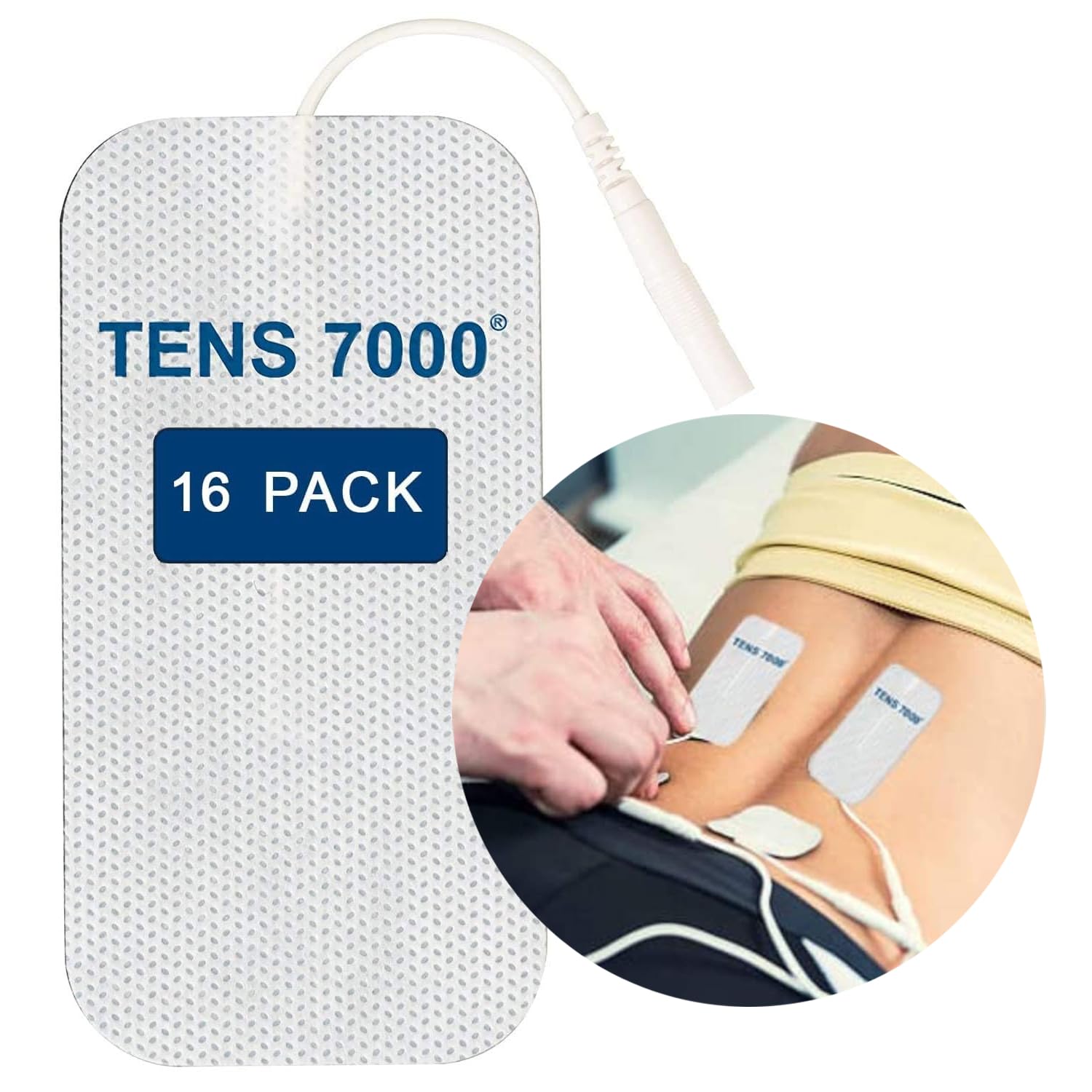 TENS 7000 Official TENS Unit Pads, 2x4, 16 Pack - Premium - Product Imagery