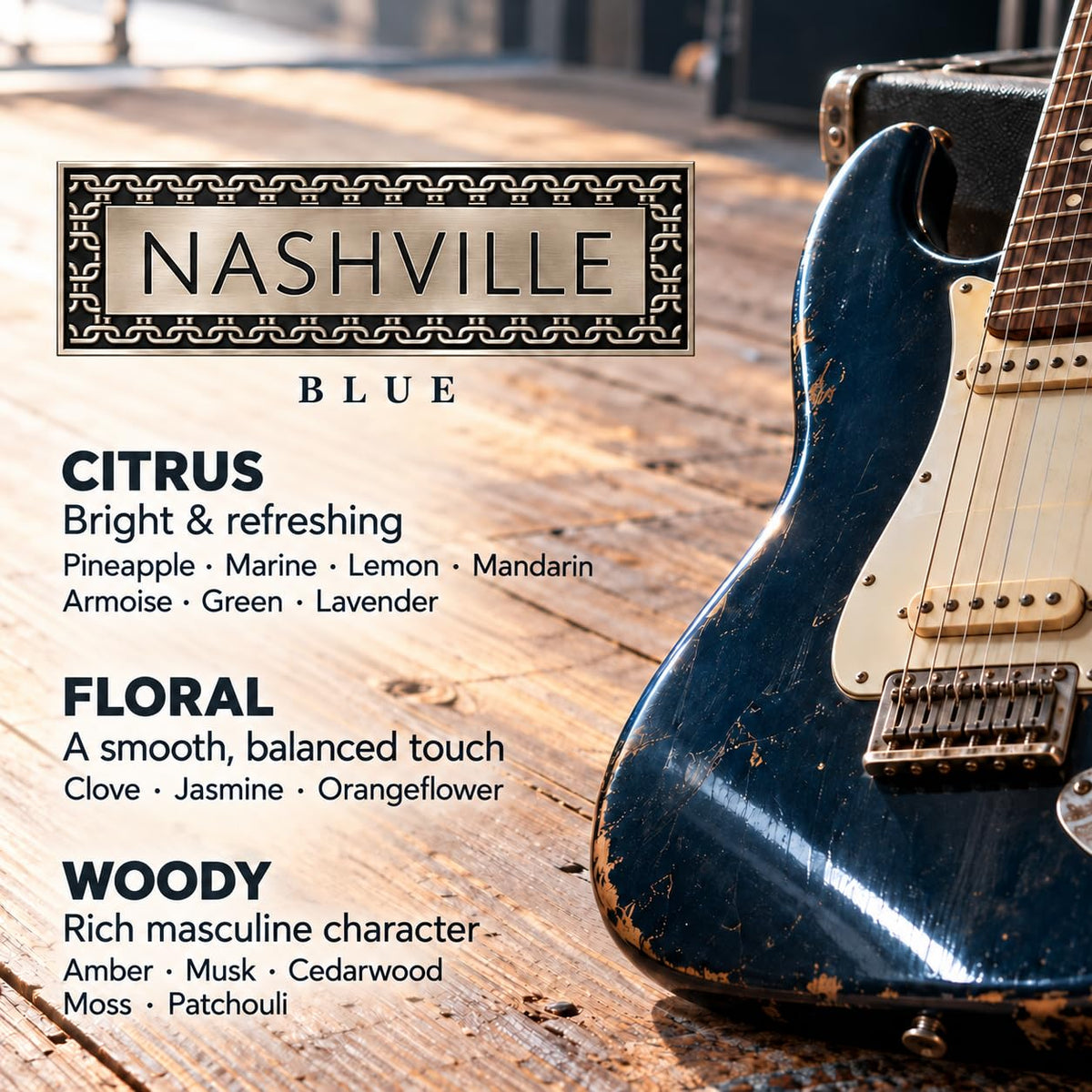 Murcielago Fragrances Nashville Blue Men's Cologne Spray, 3.4 fl oz – packaging and label