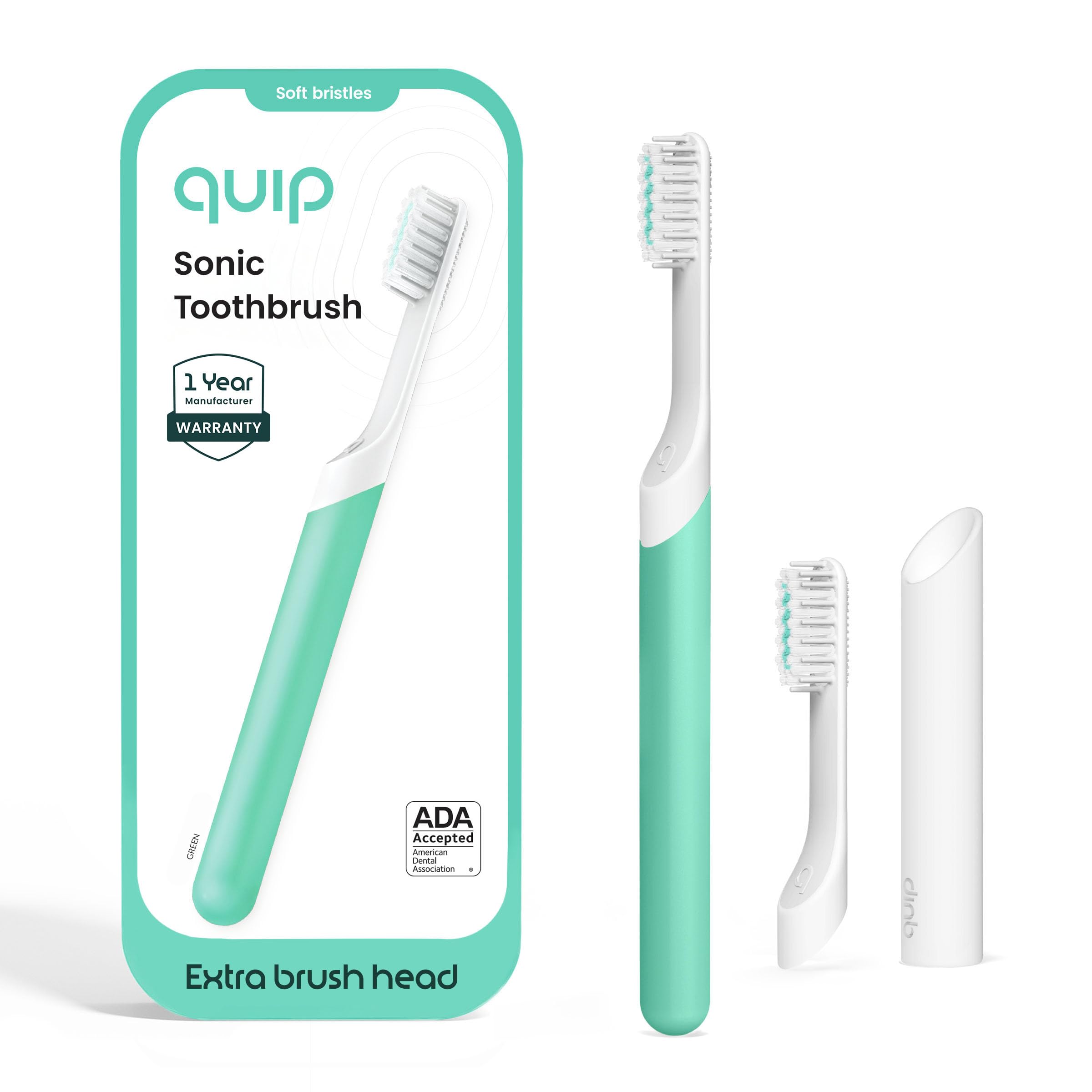 Quip Sonic Toothbrush for Adults with Timer - Includes Extra - Product Imagery