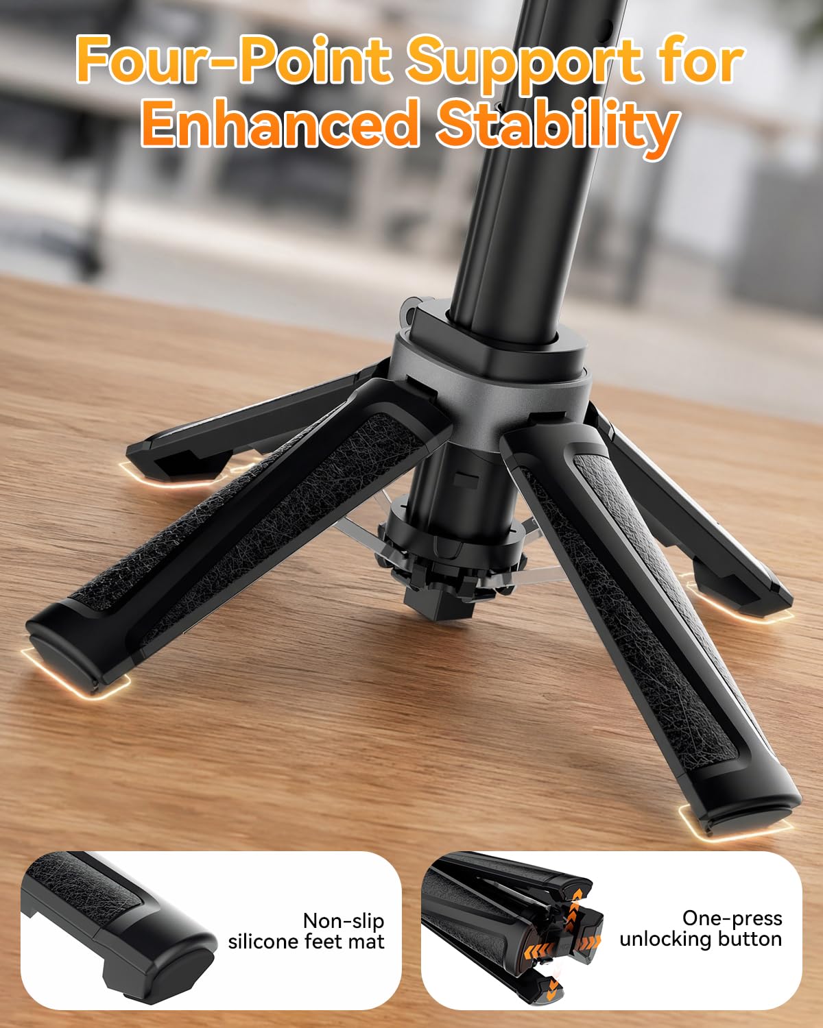ALAFLY Portable Travel Monitor Stand, Magnetic Height Adjustable Tripod Mount, Mini Pocket Size Foldable Screen Holder f