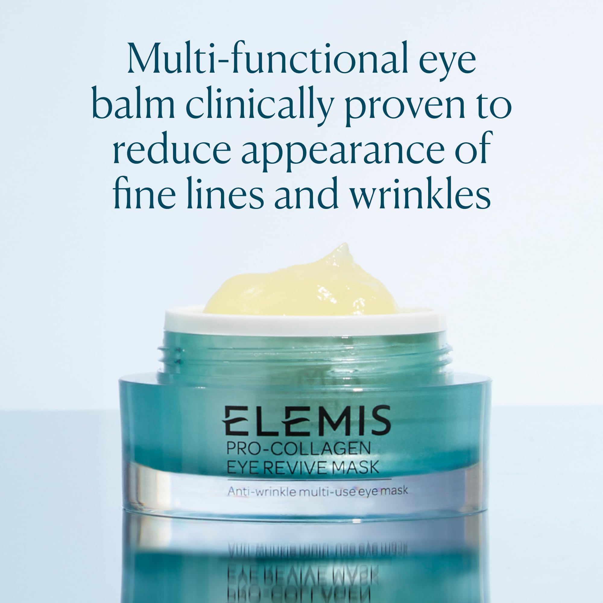 ELEMIS Pro-Collagen Eye Revive Mask in 15ml jar, showing the skincare product for rejuvenating, plumping, and hydrating the eye area.