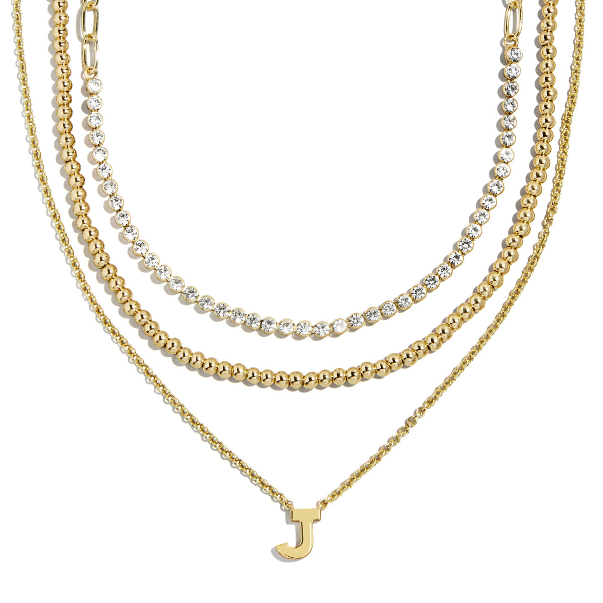 BaubleBar - Kenna Pre-Layered Initial Letter Necklace – product photo (Pendant Necklaces)