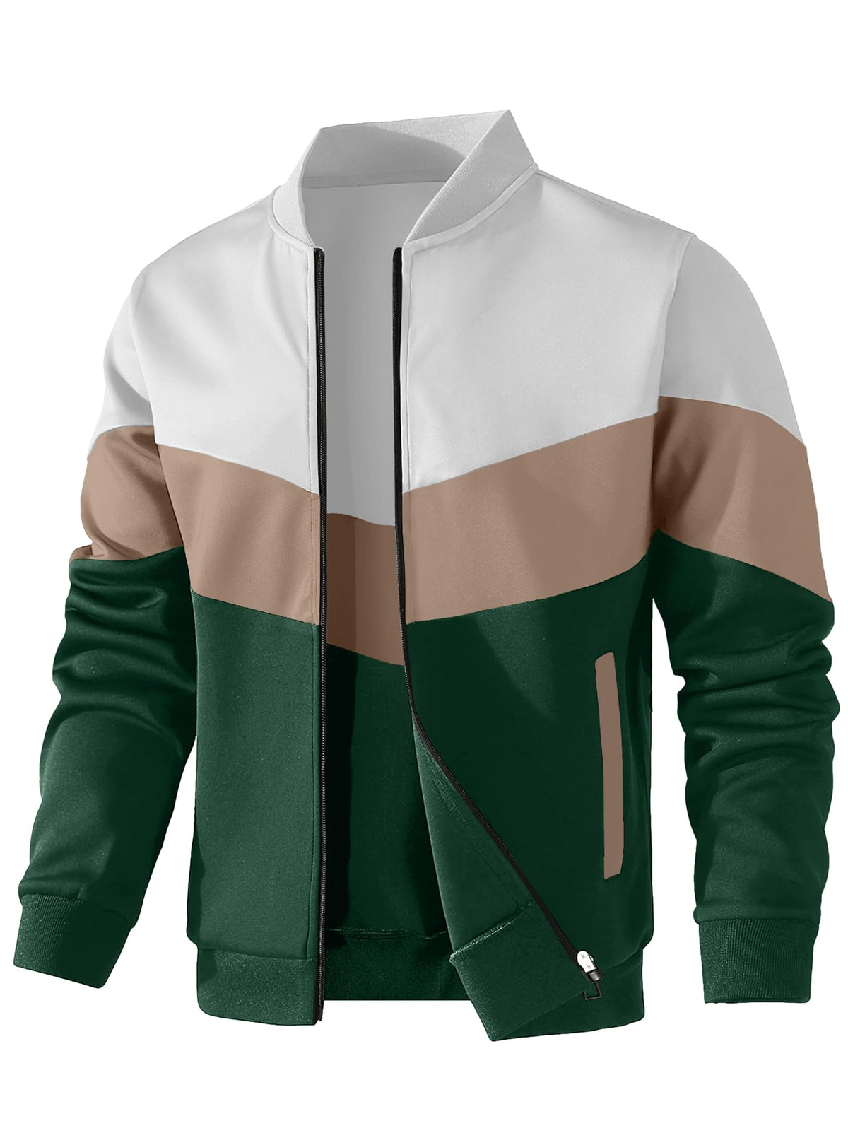 Mens Lightweight Jacket Casual Bomber Jacket Color Block - HYPESTFIT Official Imagery - 3