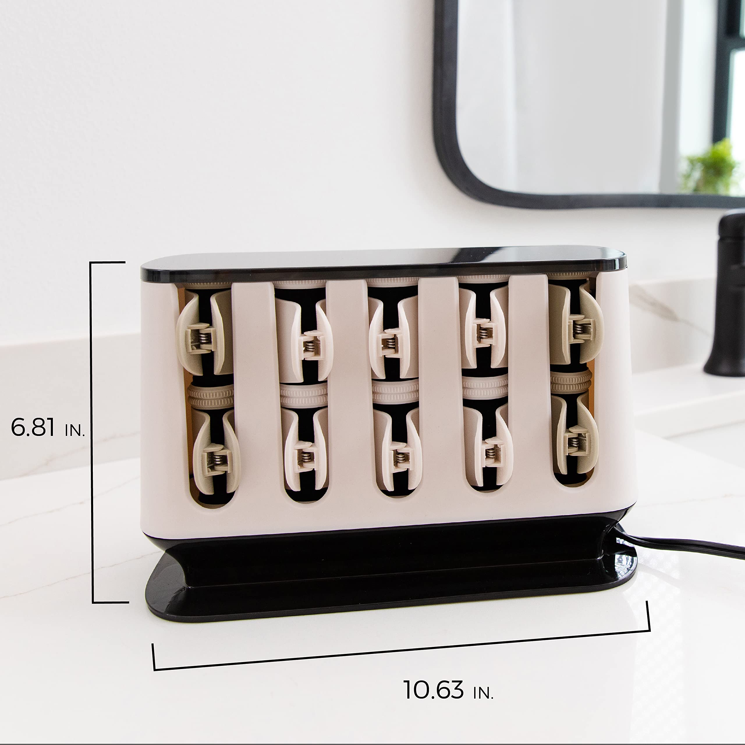Remington Shine Therapy hot rollers set with 20 hair rollers and clips for creating shiny, voluminous curls and waves.
