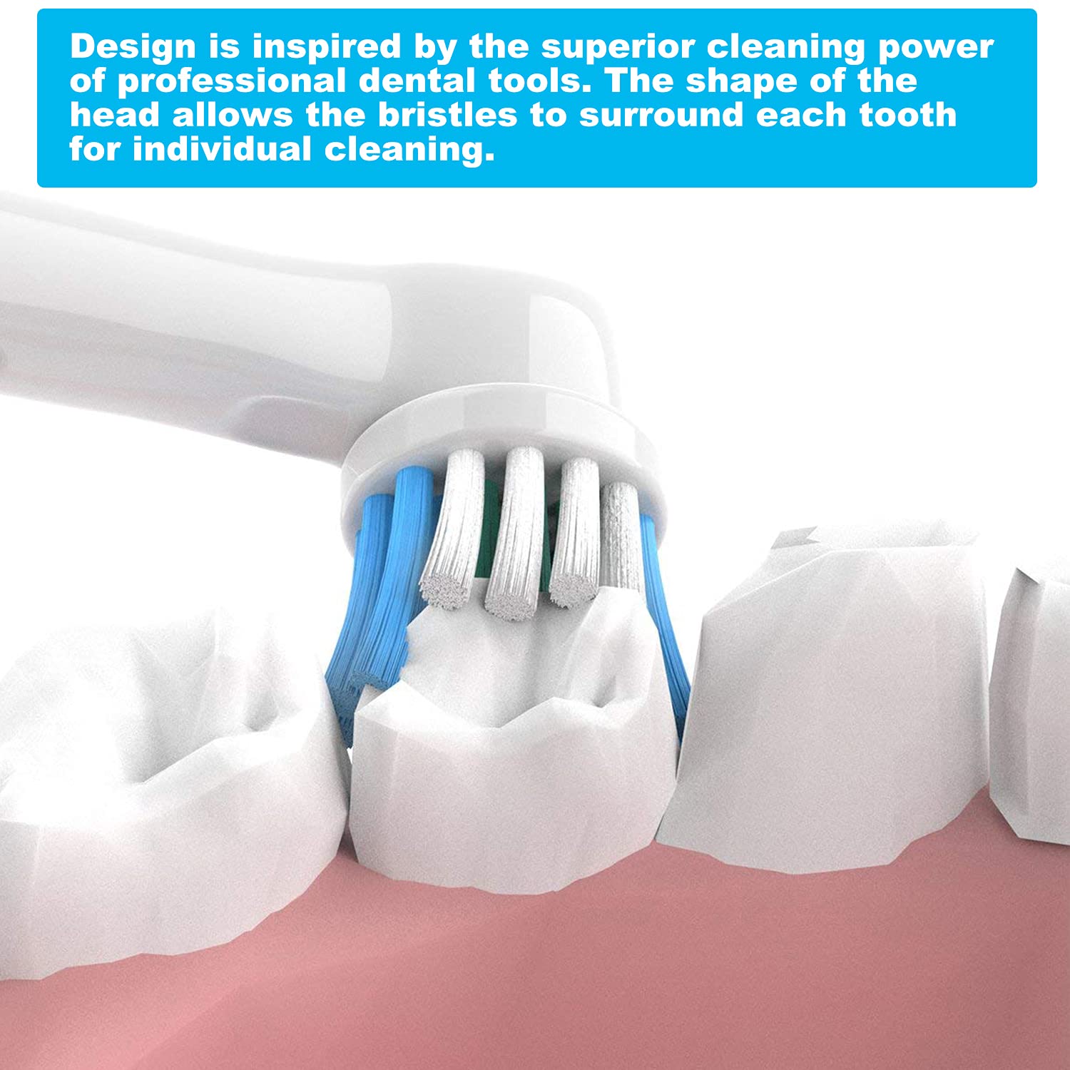 Set of 16 CHOKMAX Oral-B compatible toothbrush replacement heads with soft bristles for effective cleaning.