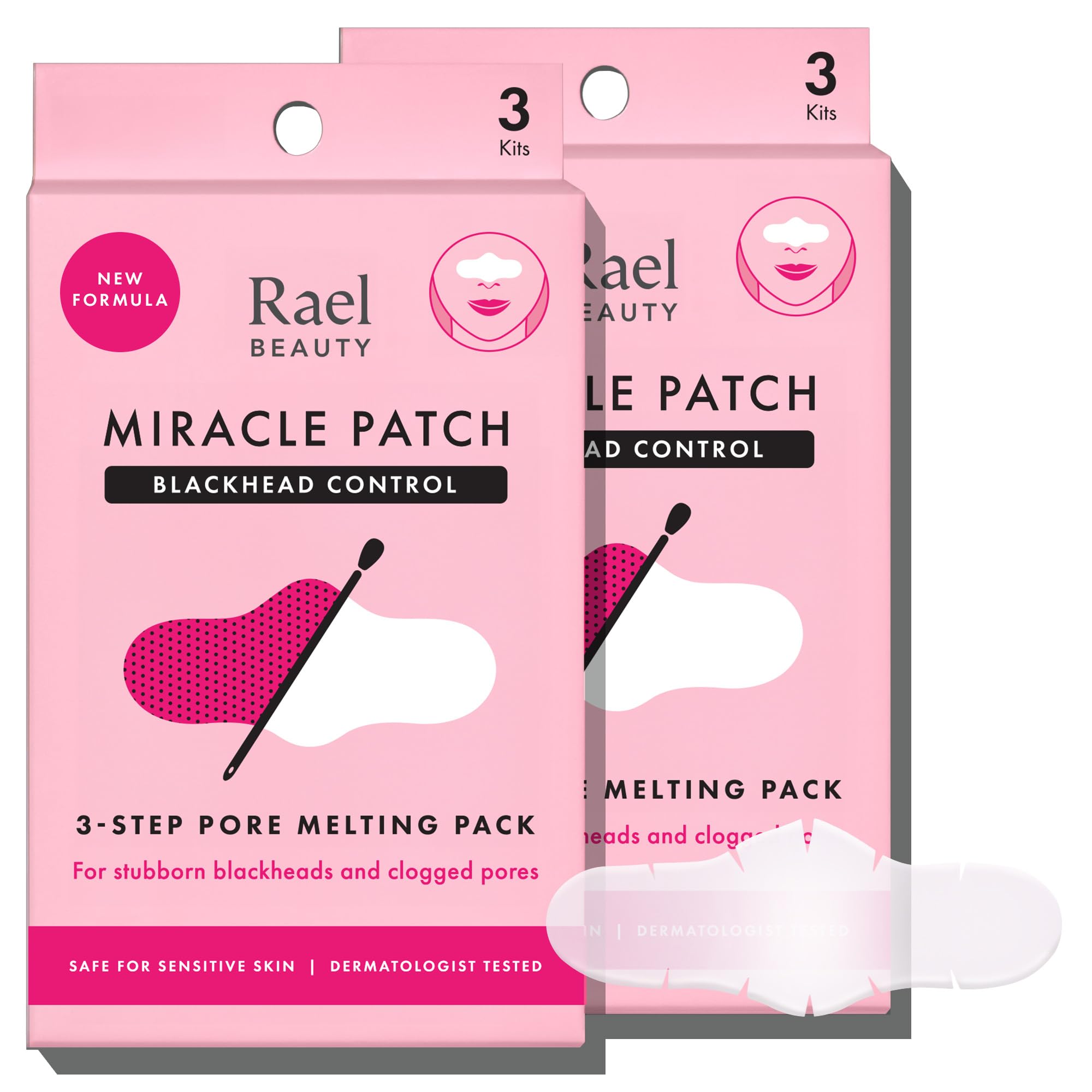 Rael Miracle Melting Pack, Gentle Blackhead Remover, Nose Strips - Product Imagery