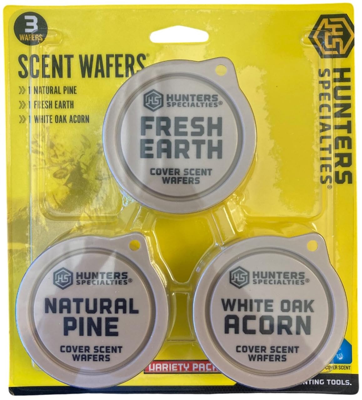 Hunters Specialties Long Lasting Cover Scent Wafers for Hunting - Combo Pack (Fresh Earth, Pine, White Oak) – Water-base