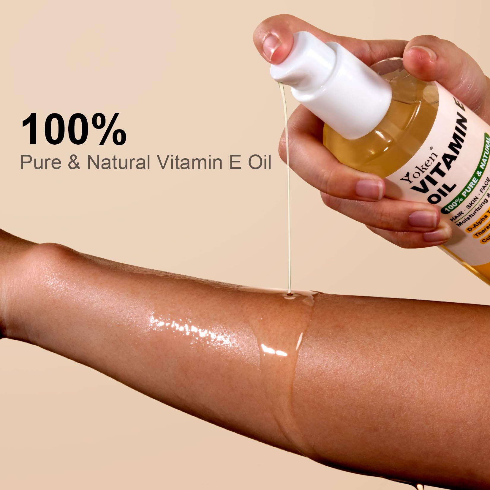 Yoken Vitamin E Oil Cold Pressed Face Body 8oz Pump