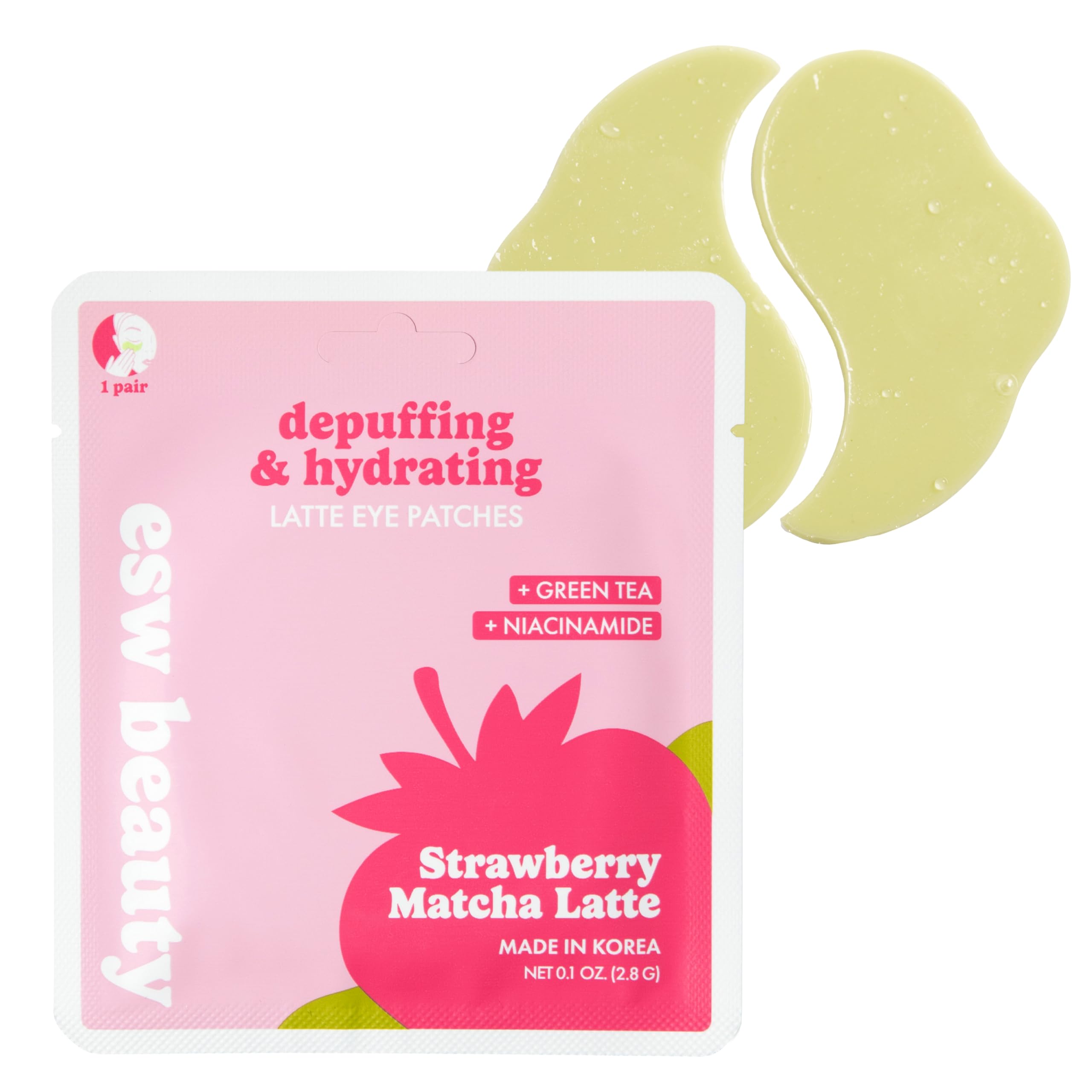 ESW Beauty Strawberry Matcha Latte Under Eye Patches with Green - Product Imagery