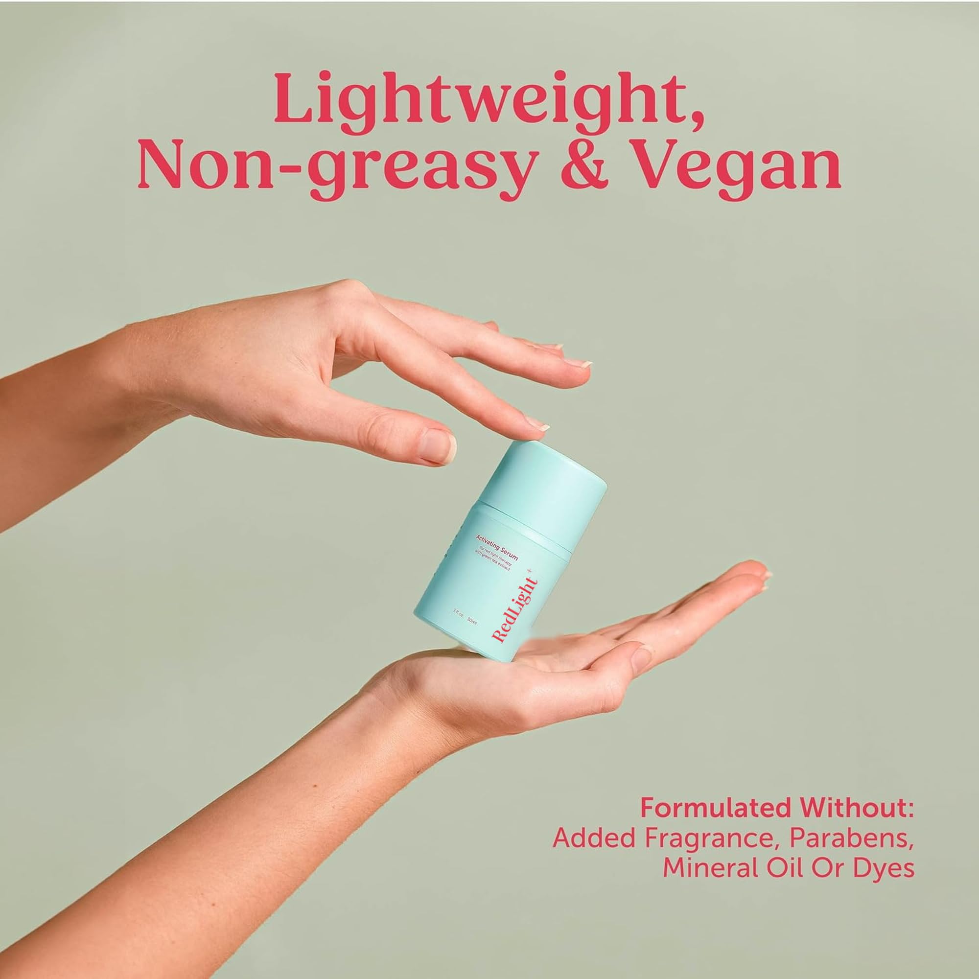 Berkland Matcha Red Light Therapy Activation Serum for Face & Neck - Made in USA - Stays Workable a Full Session, No Sticky Drag - Niacinamide, Hyaluronic Acid & Ceramides - Fragrance-Free, 1 fl oz