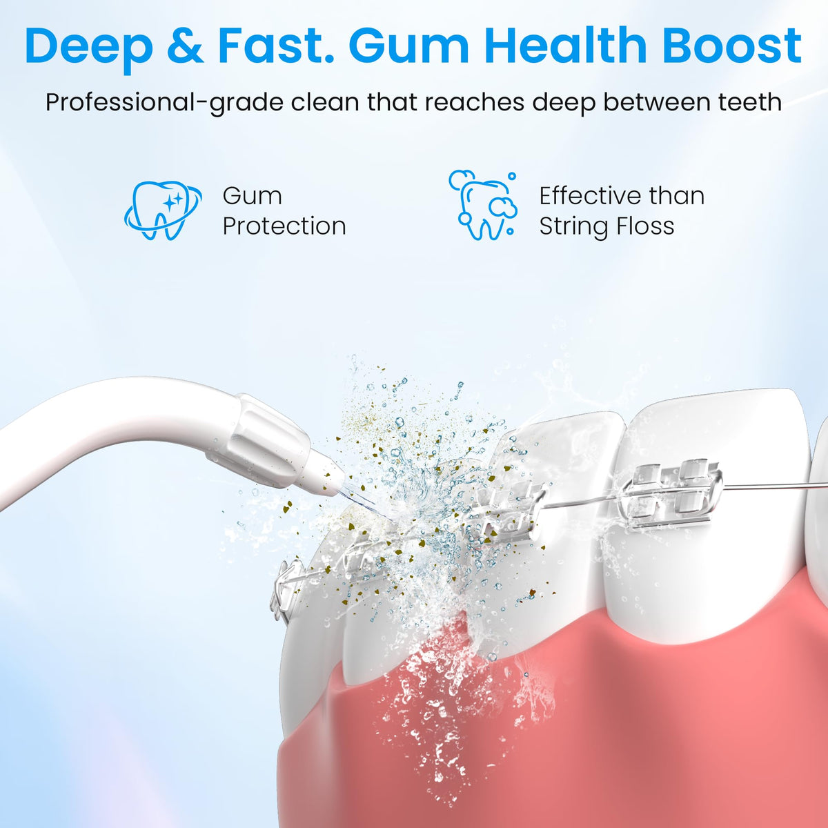 Cordless Water Flosser with U Shaped Nozzle 350ML Tank 7 Jet - Ducard Official Imagery - 7