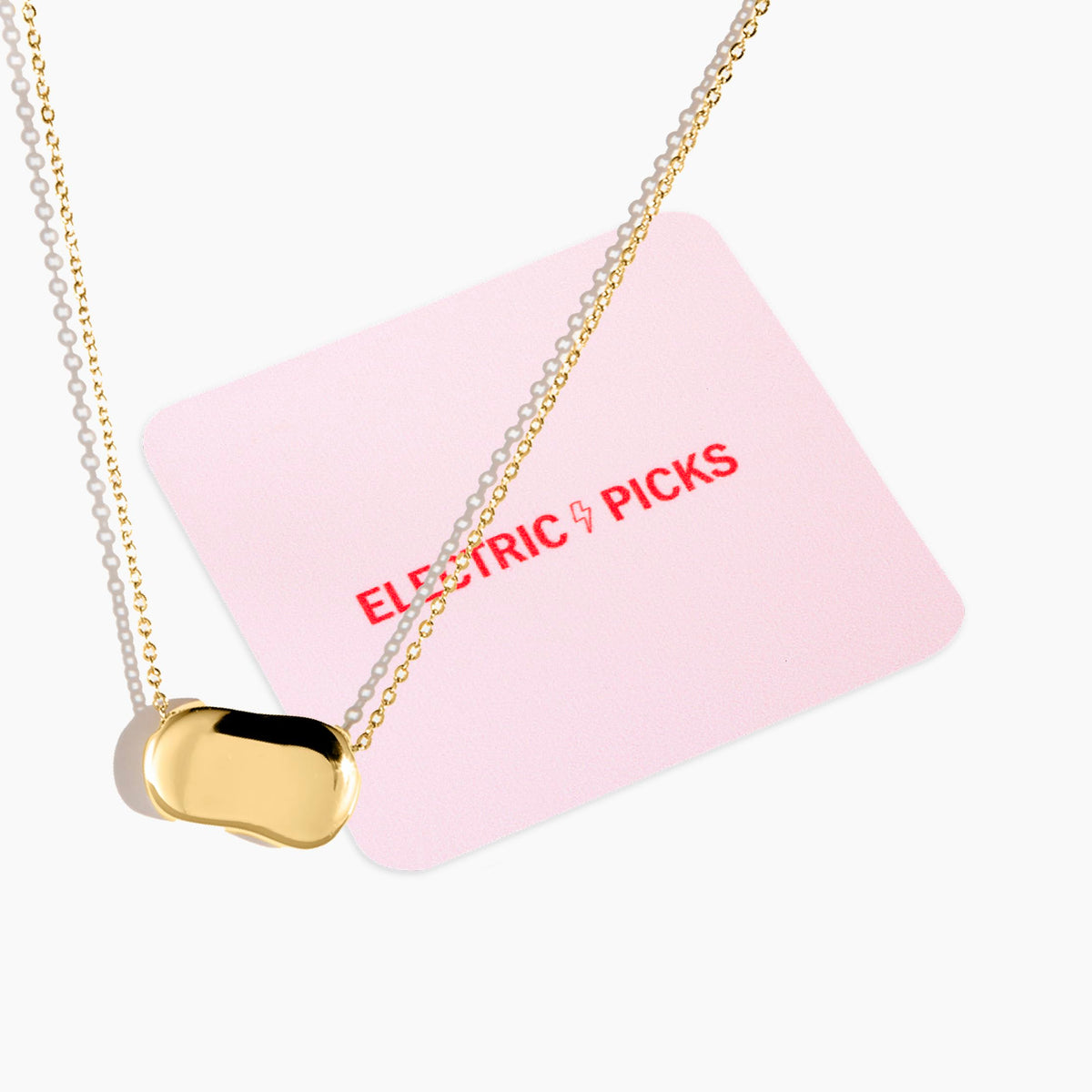 Electric Picks Dakota Necklace for Women, 14k Gold Plated Organic Charm Pendant Necklace, 18" Adjustable Layering Ch