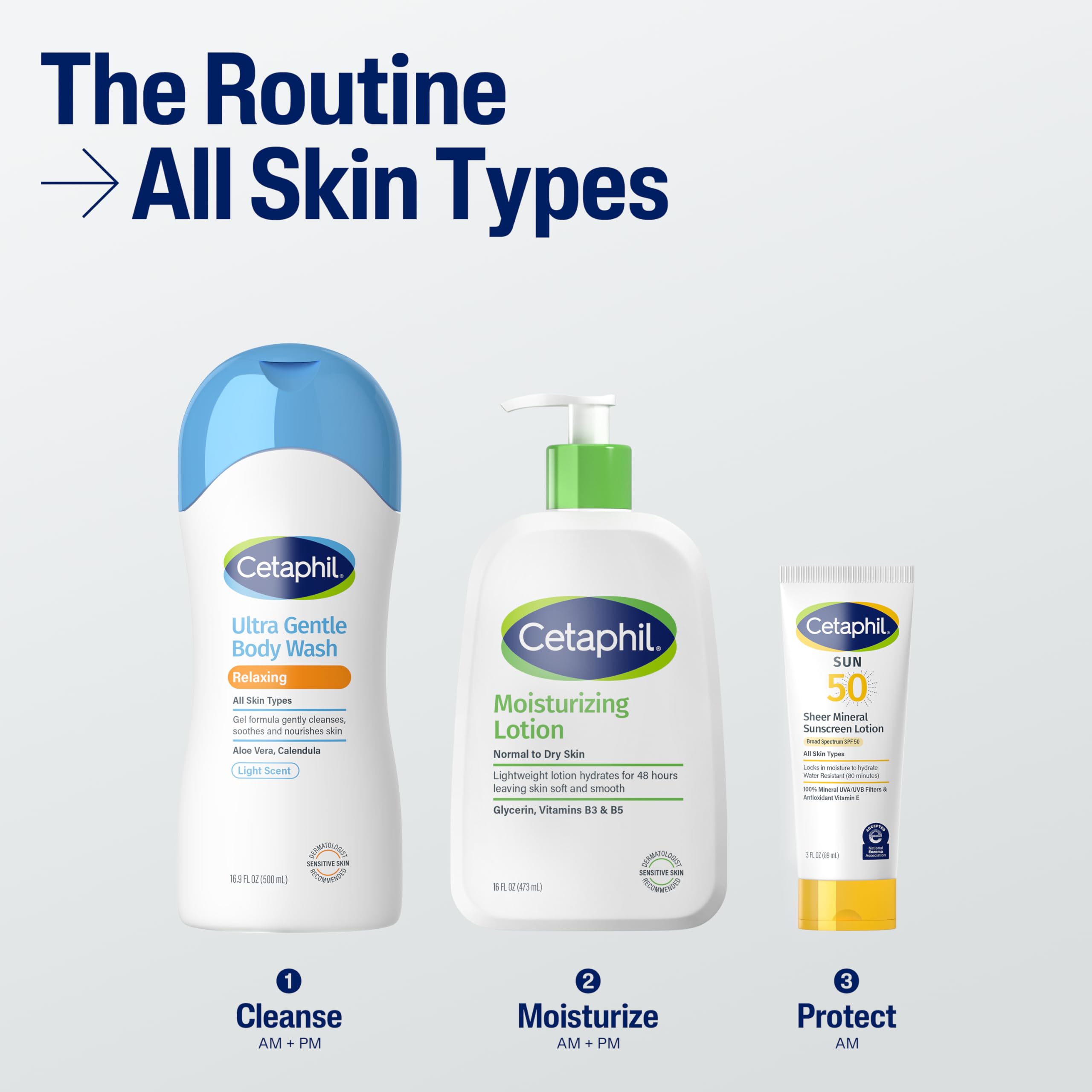 Cetaphil Ultra Gentle Refreshing Body Wash for dry and sensitive skin, with aloe vera and calendula, 16.9oz bottle.
