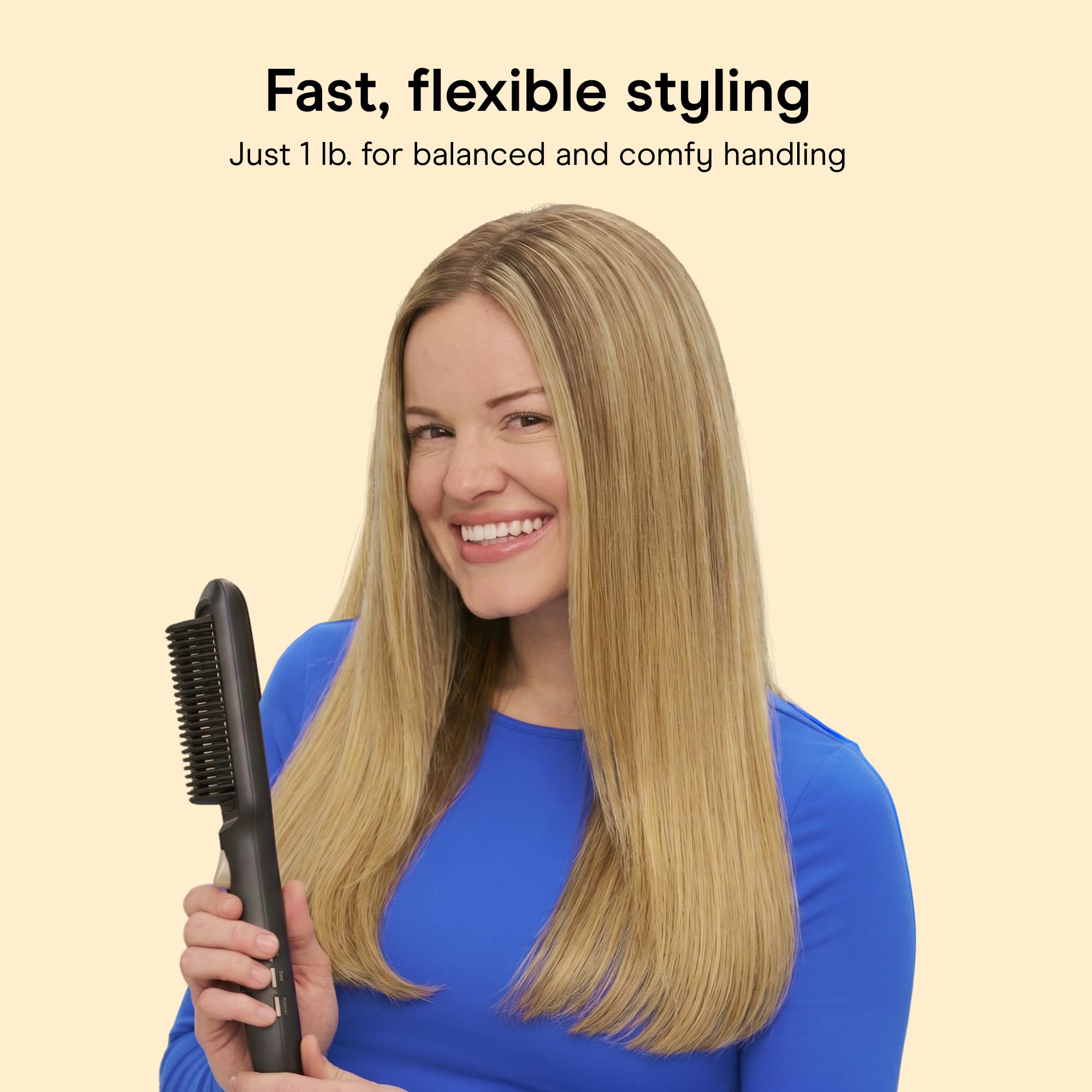 Conair InfinitiPRO Straightening Brush, Tension Control Ionic Styler, Gray