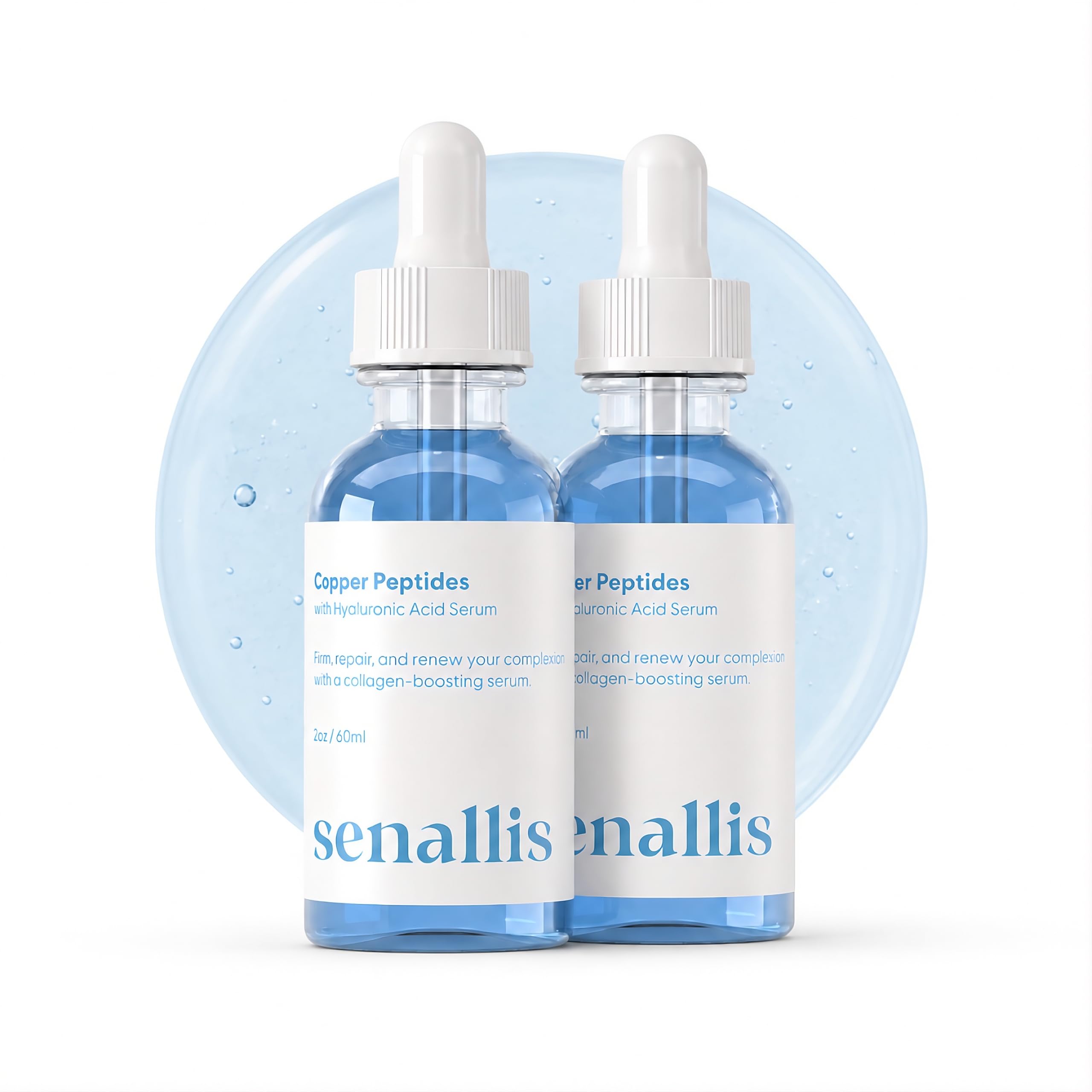 SenAllis Cosmetics Copper Peptides Serum for Face with GHK-Cu - Product Imagery