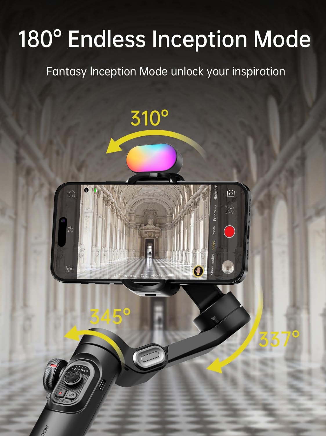 AOCHUAN Gimbal Stabilizer for Smartphone w/Gesture Control, XE Kit – close-up detail