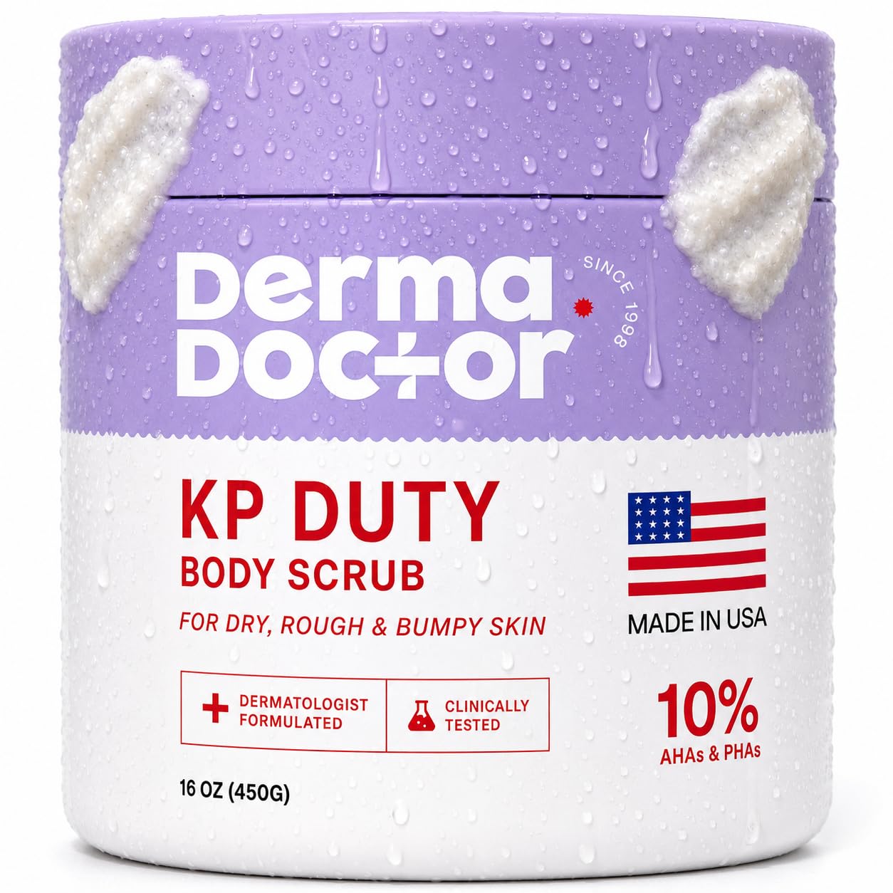 DERMAdoctor KP Bump Eraser Body Scrub for Keratosis Pilaris, 16 - Product Imagery