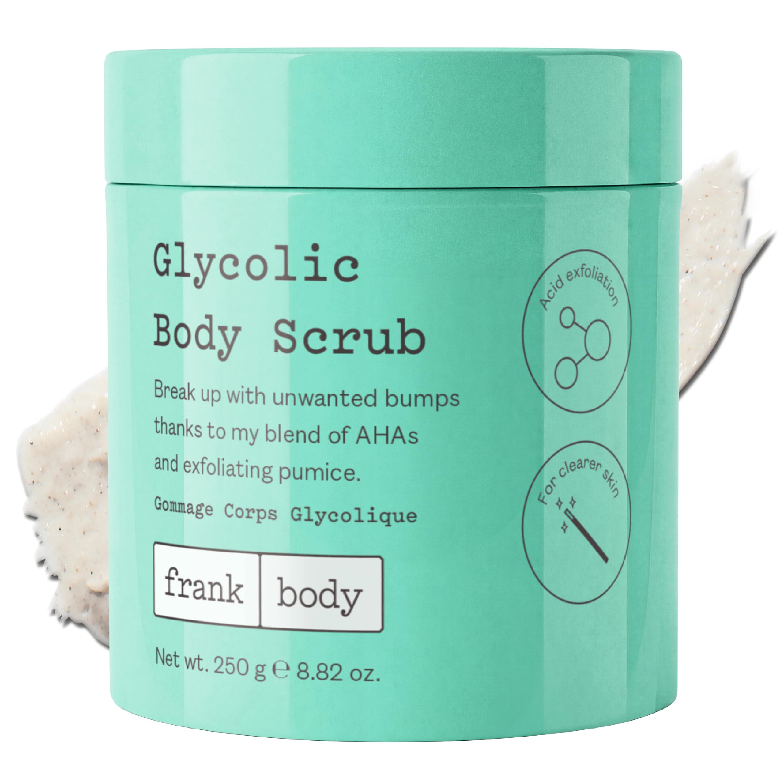 frank body Glycolic Acid Body Scrub | Fights KP & Breakouts, - Product Imagery