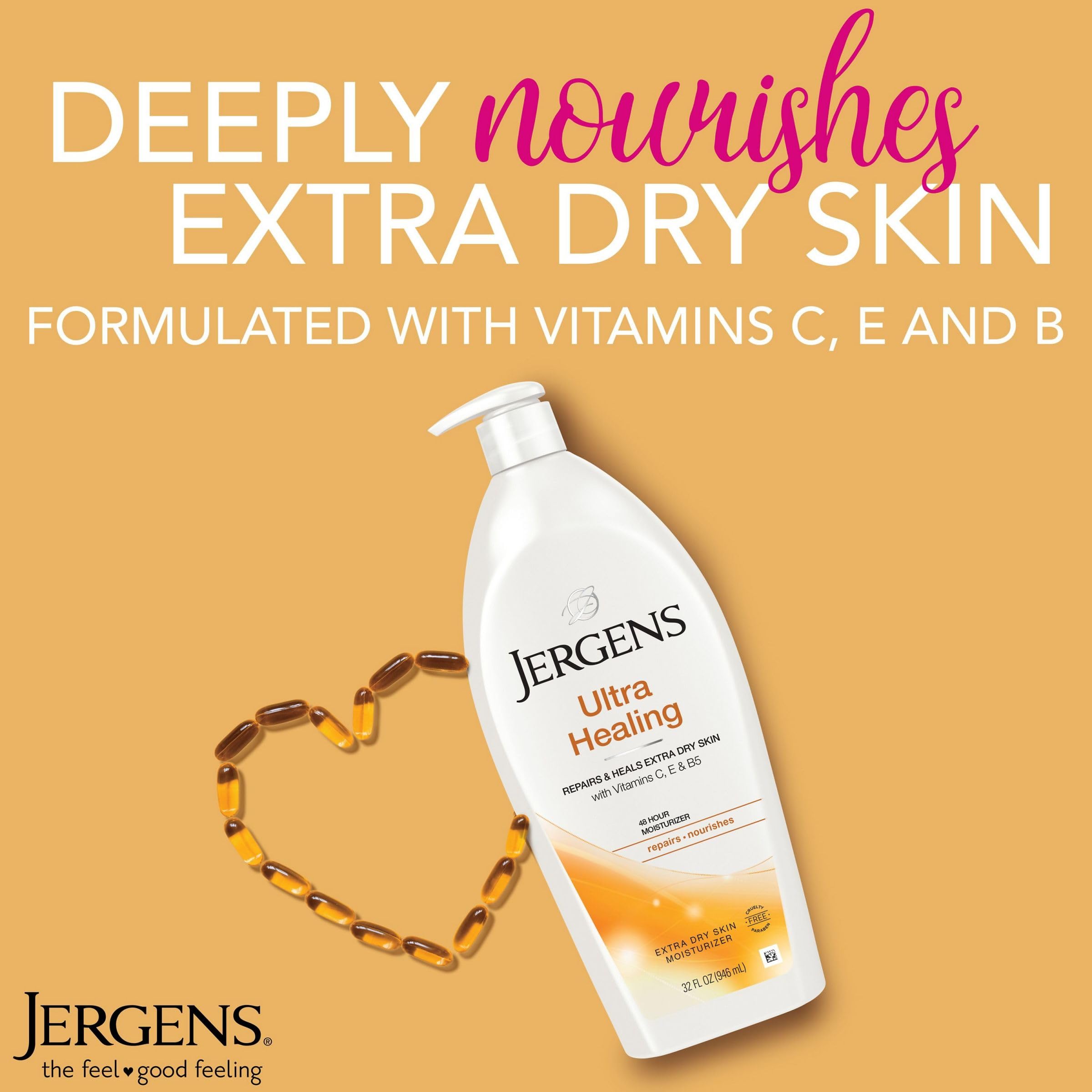 Jergens Ultra Healing Dry Skin Lotion Vitamins C E B5 32oz