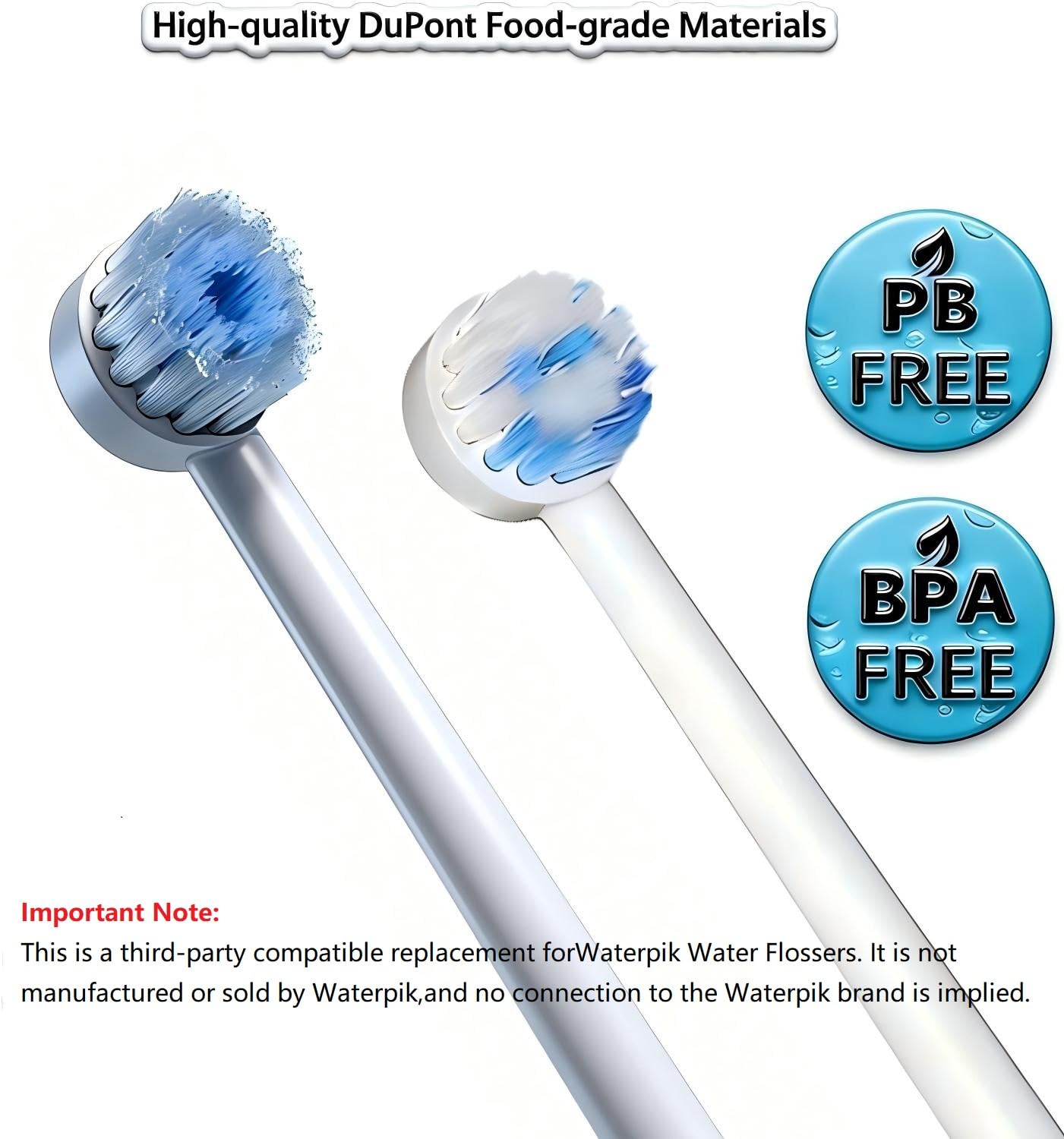 JDHAVMOS Waterpik compatible replacement brush heads for oral irrigators, set of three with soft bristles for effective cleaning