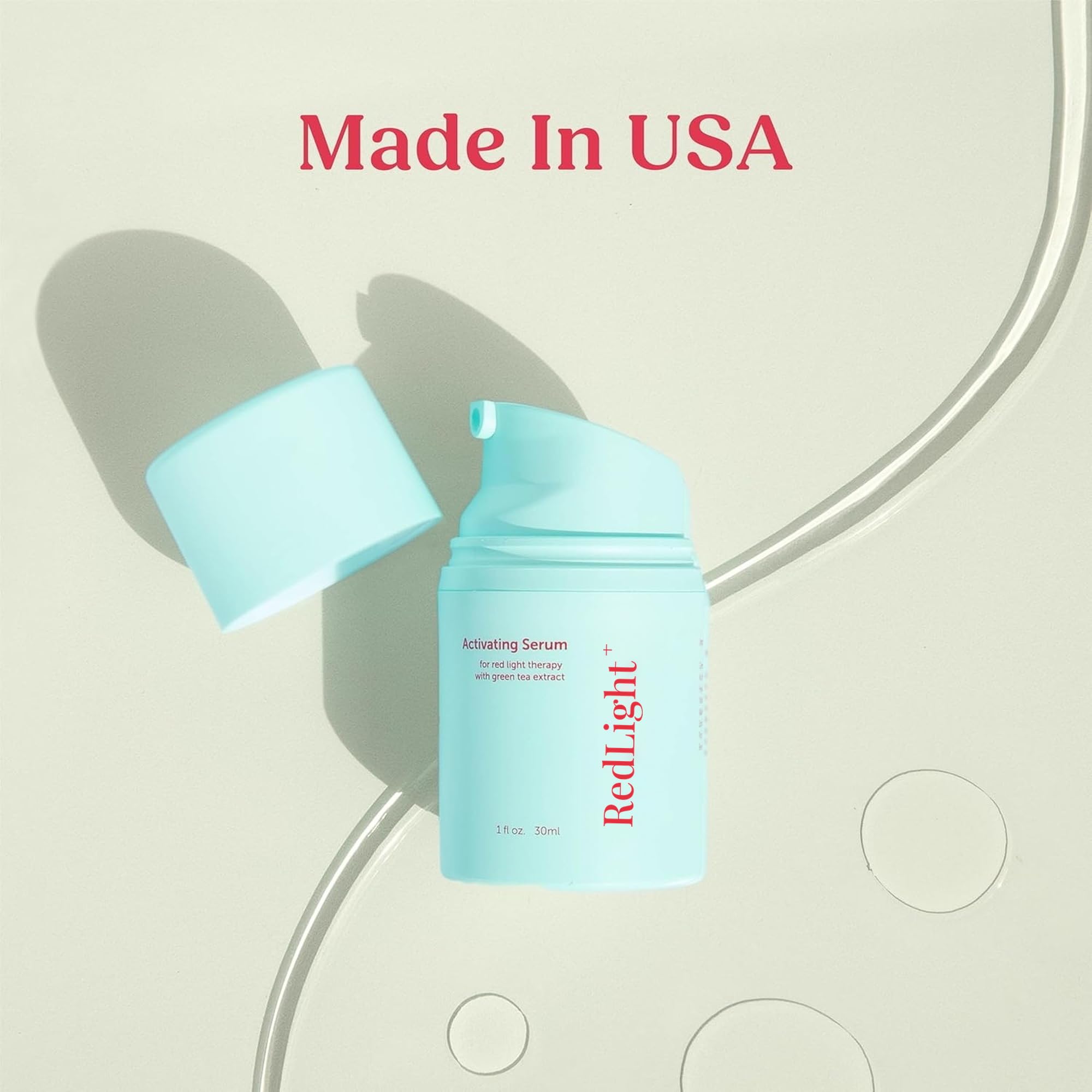 Berkland Matcha Red Light Therapy Activation Serum for Face & Neck - Made in USA - Stays Workable a Full Session, No Sticky Drag - Niacinamide, Hyaluronic Acid & Ceramides - Fragrance-Free, 1 fl oz