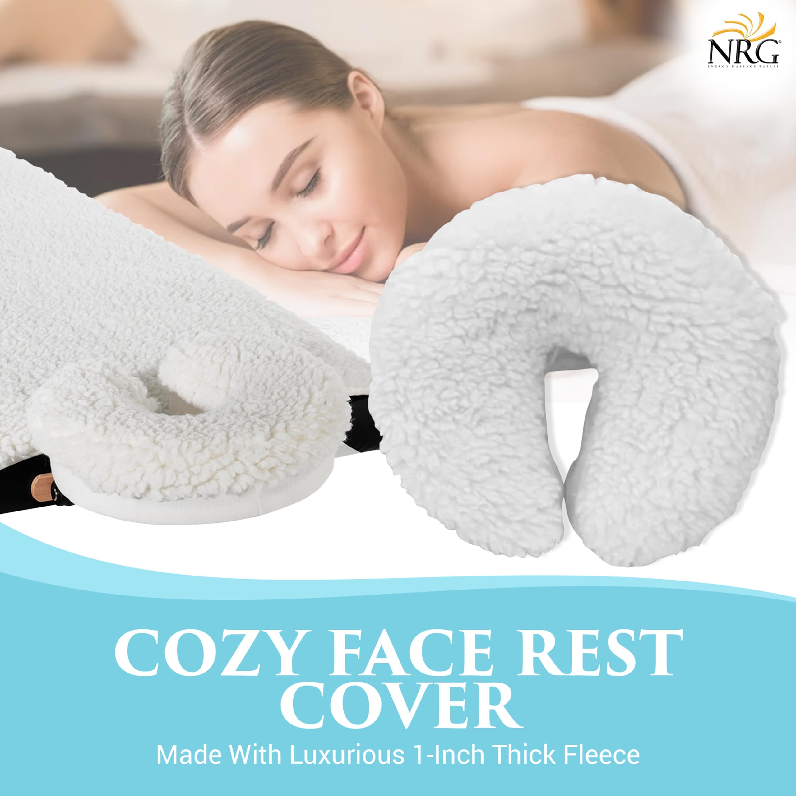 Fleece Massage Table Pad & Face Cradle Cover By NRG - Hypoallergenic Fleece Massage Pad Cushion & Face Cradle Cushion for Massage Tables & Esthetician Beds - Soft Thick Hypoallergenic Fleece