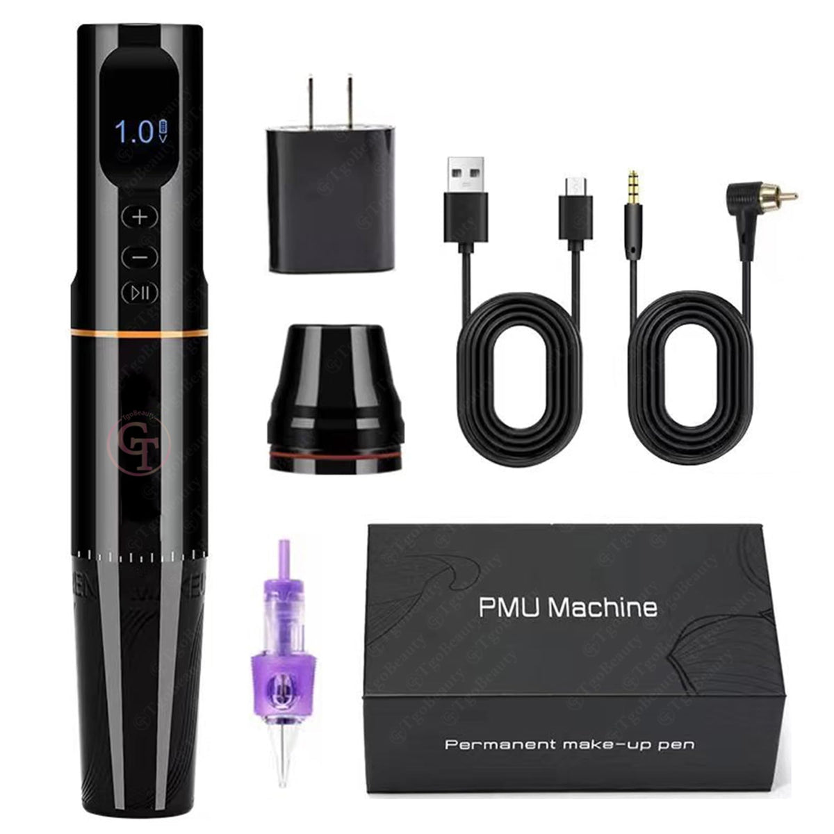Docharm Wireless Permanent Makeup Machine with Digital Screen Cordless Tattoo Machine Rechargeable PMU Handpiece with RC