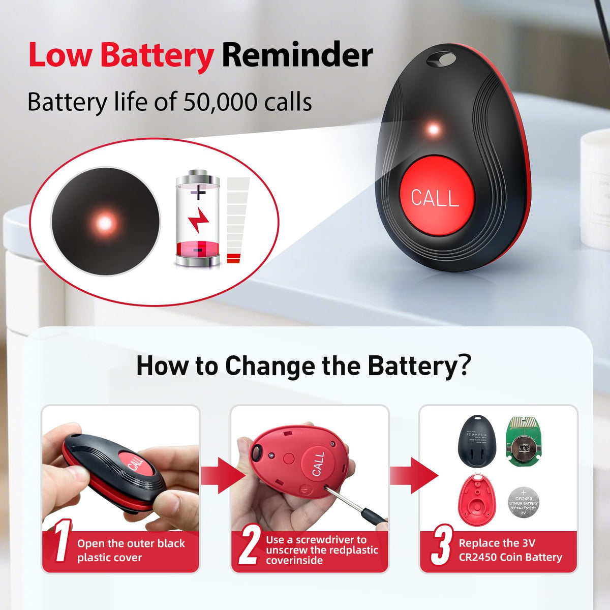 CallToU Wireless Call Button Caregiver Pager Nurse Call - CallToU Official Imagery - 8